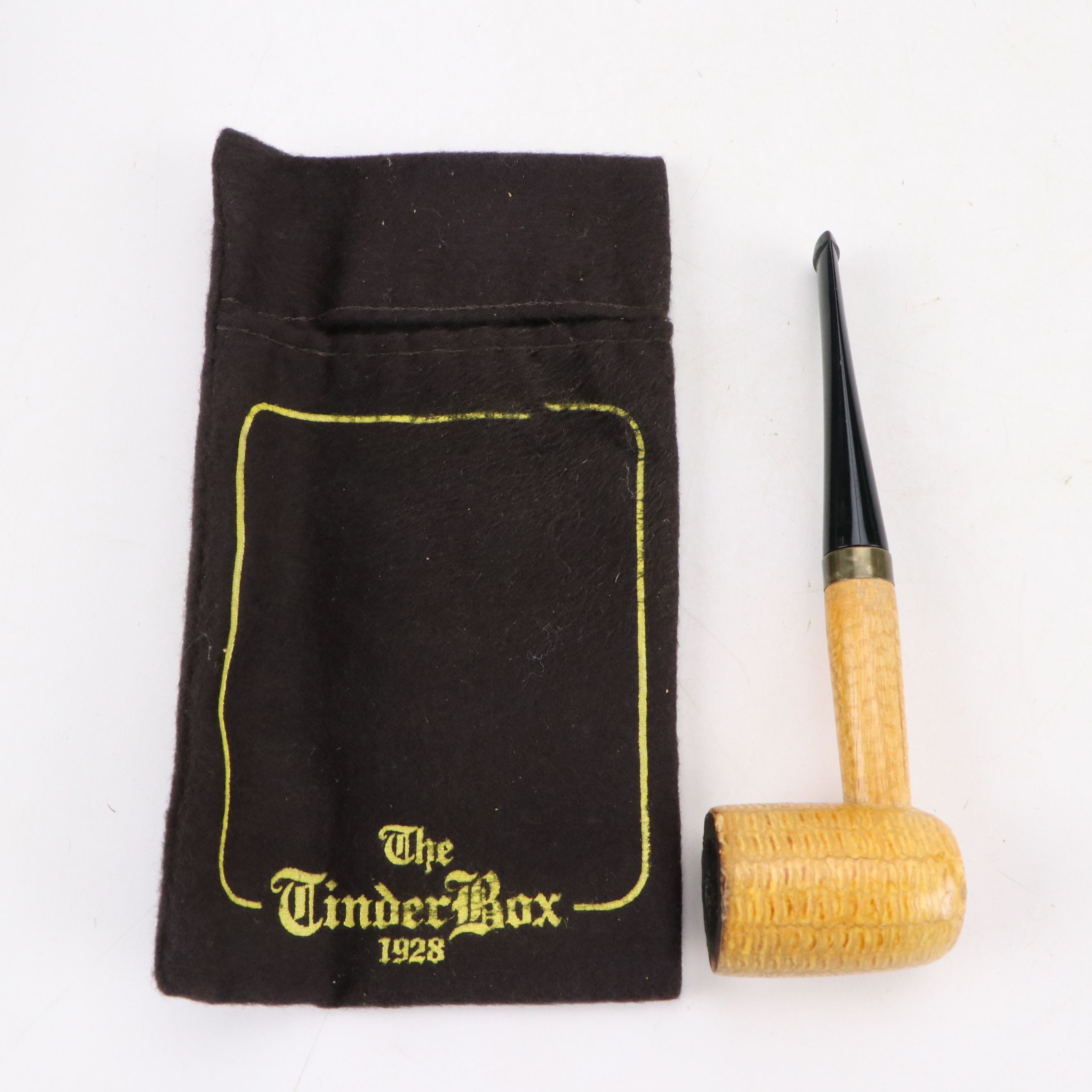 John Cowden Signed Carving with Walnut Pipe Stand, Corncob and Other Pipes