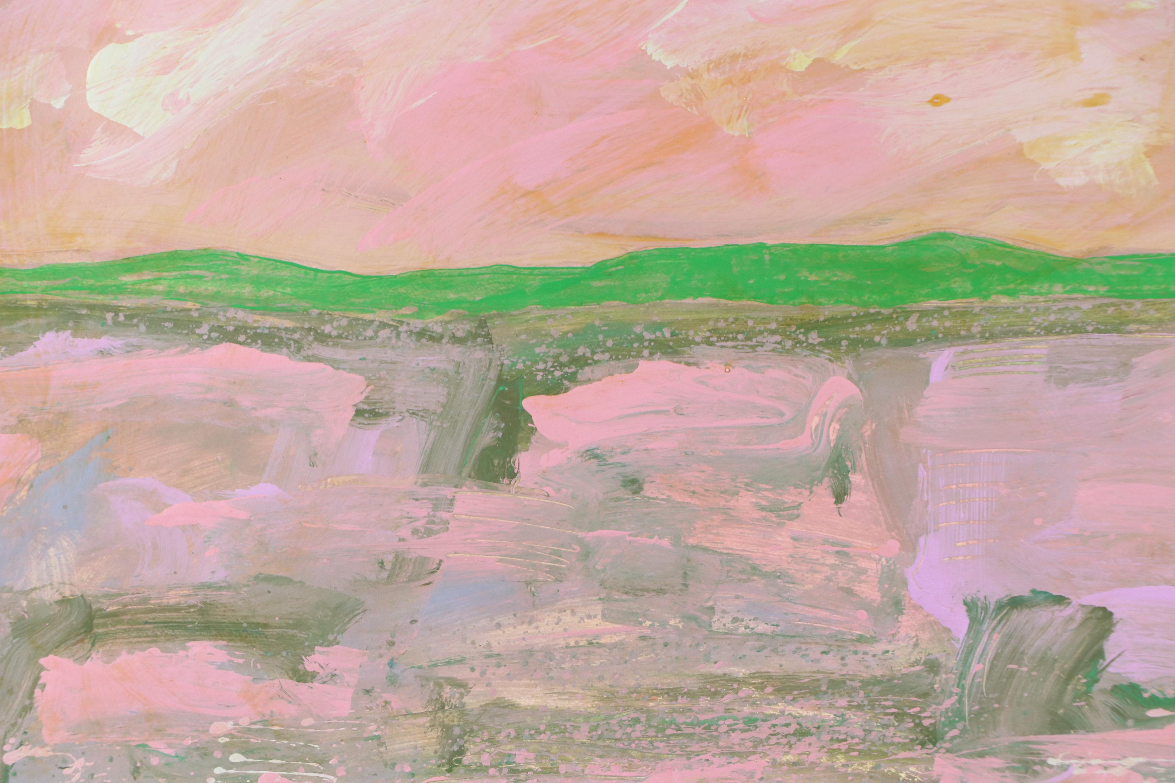 Harry Hilson Abstract Landscape Acrylic Painting, Late 20th Century