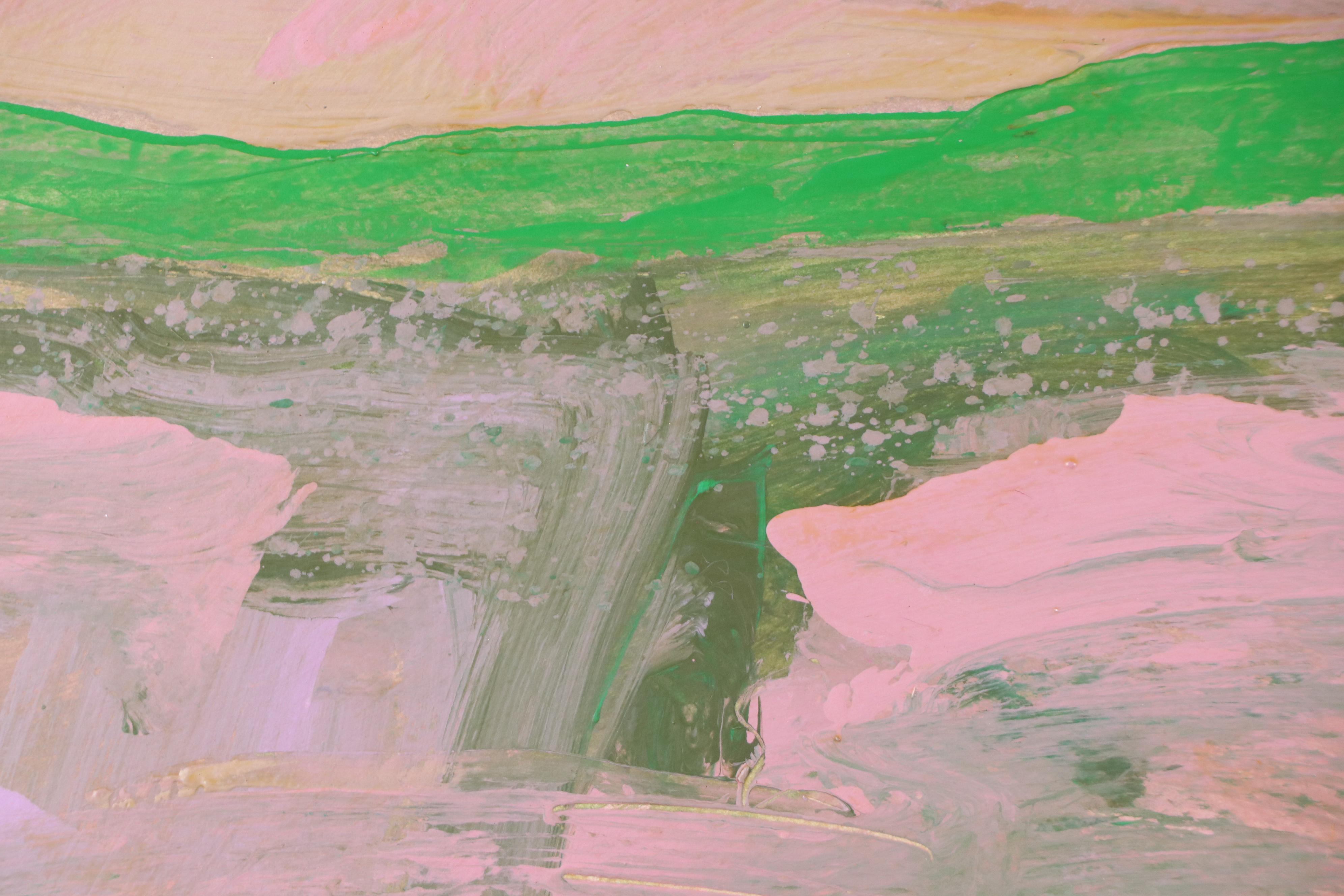 Harry Hilson Abstract Landscape Acrylic Painting, Late 20th Century