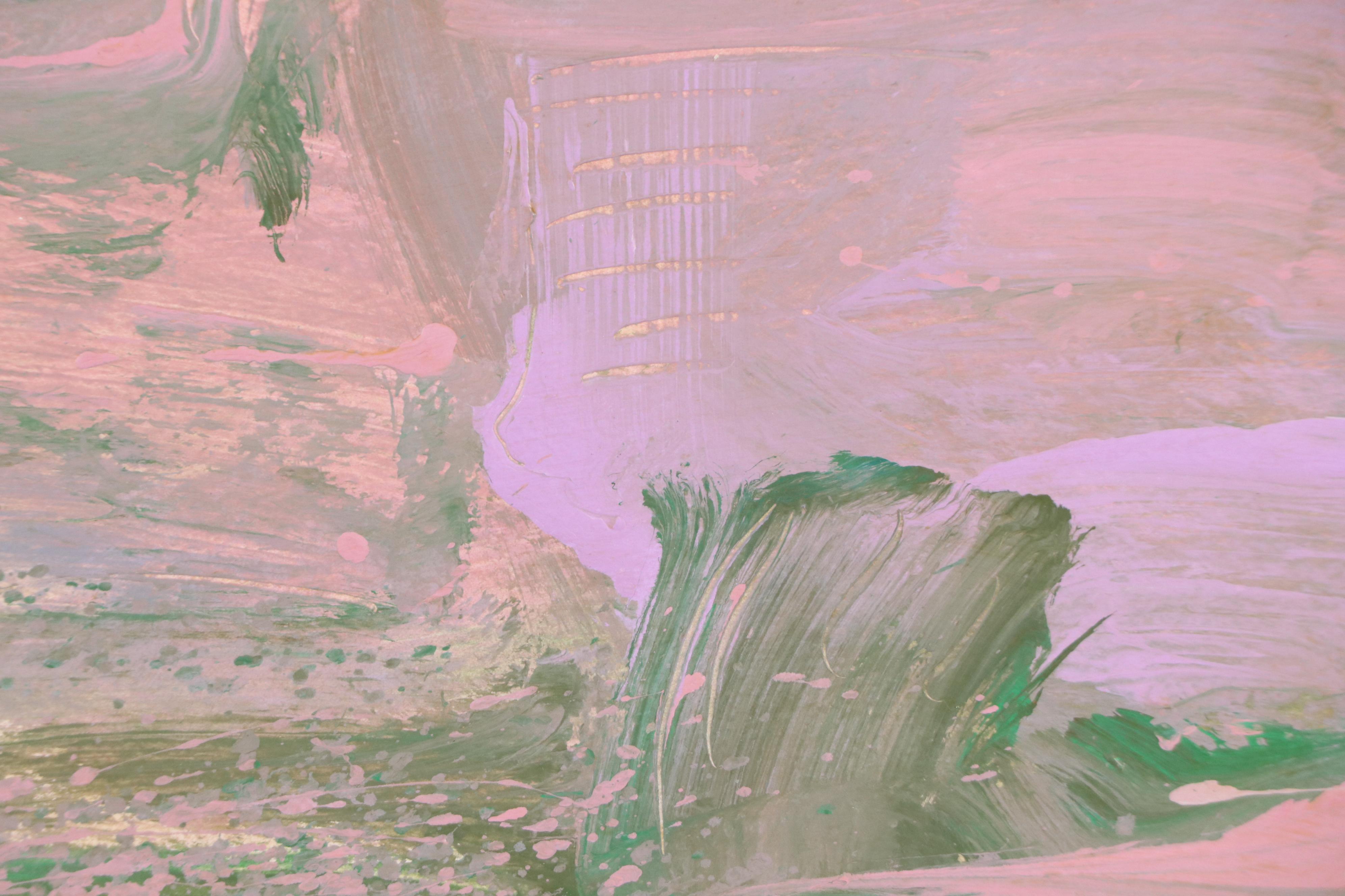 Harry Hilson Abstract Landscape Acrylic Painting, Late 20th Century