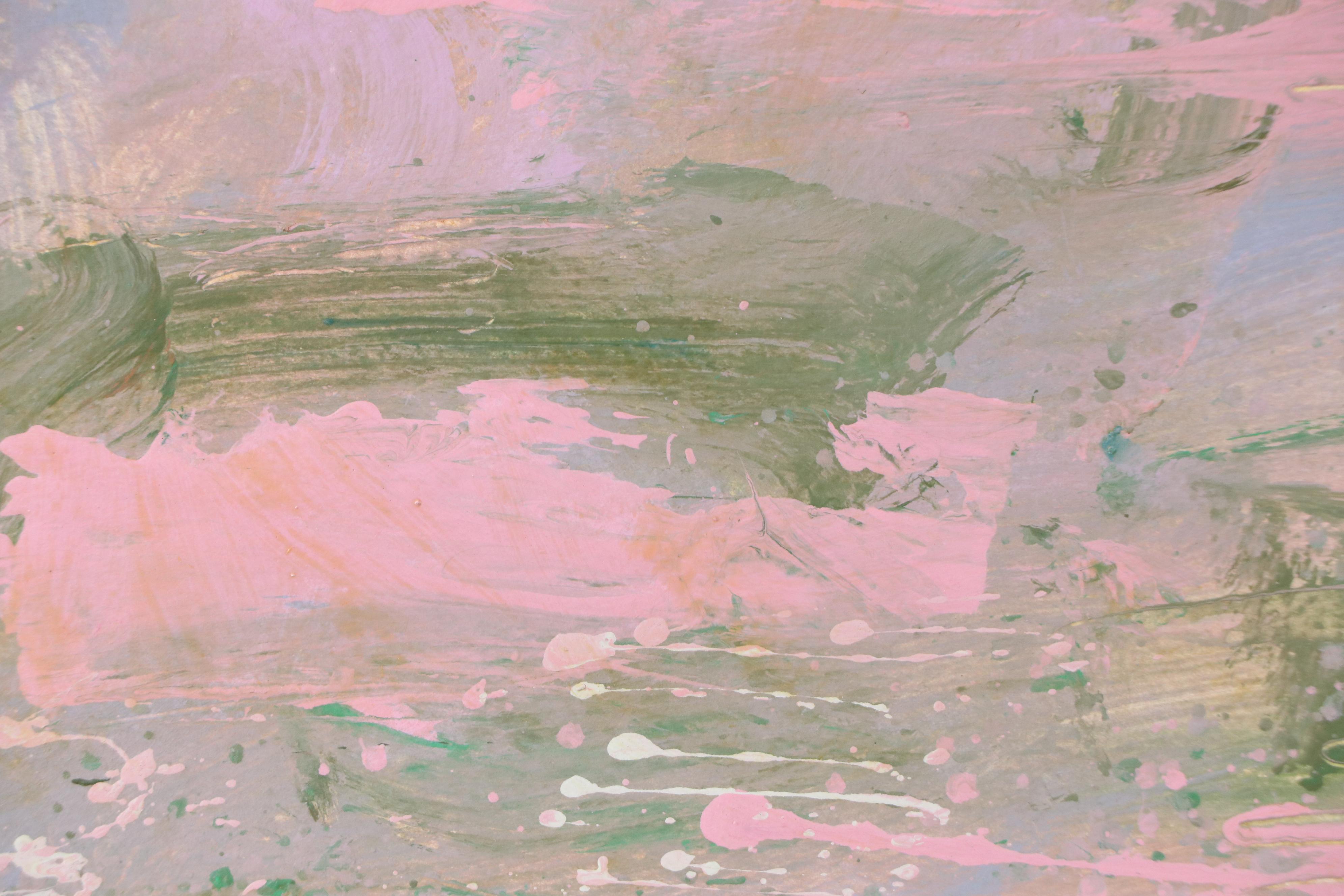 Harry Hilson Abstract Landscape Acrylic Painting, Late 20th Century