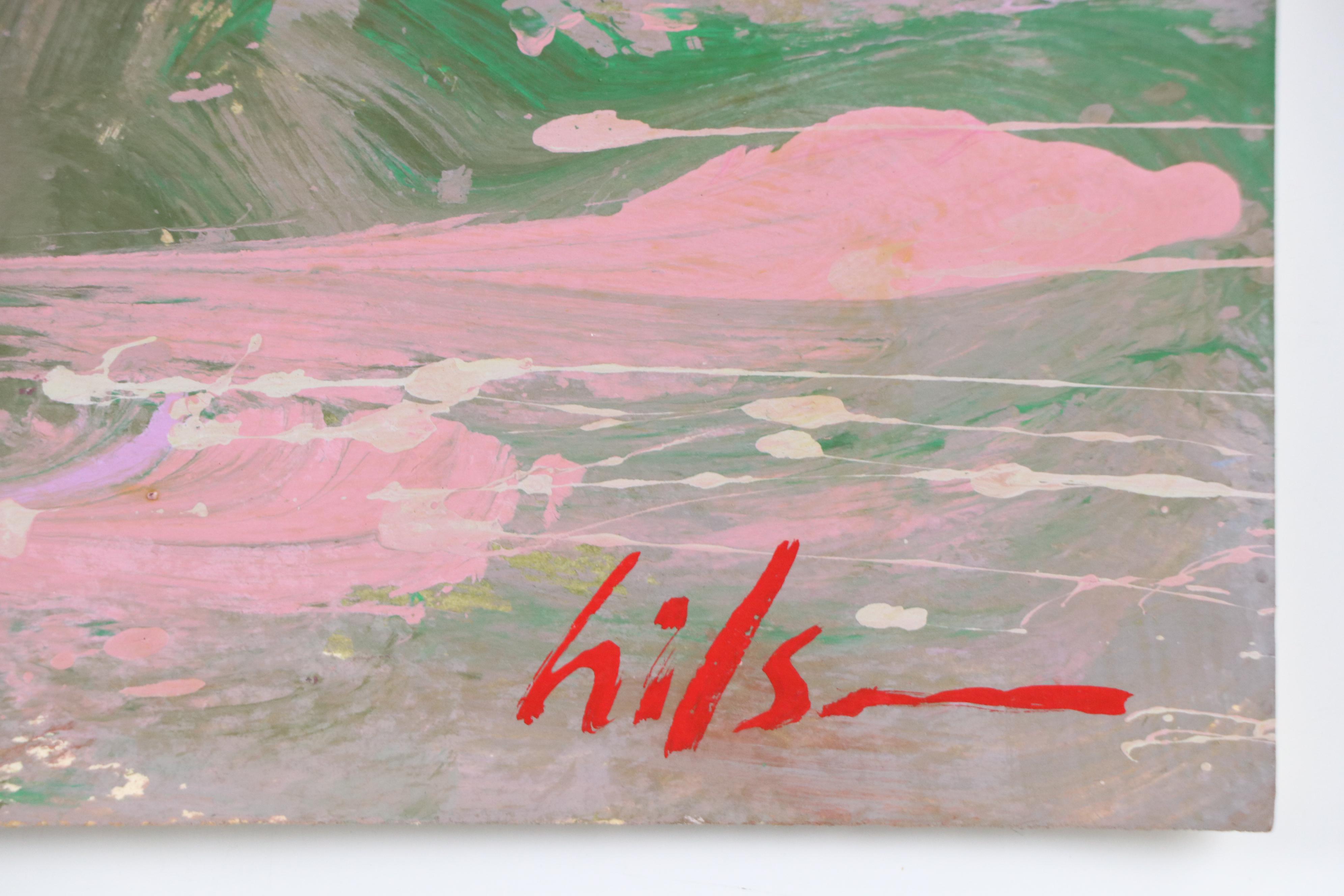 Harry Hilson Abstract Landscape Acrylic Painting, Late 20th Century