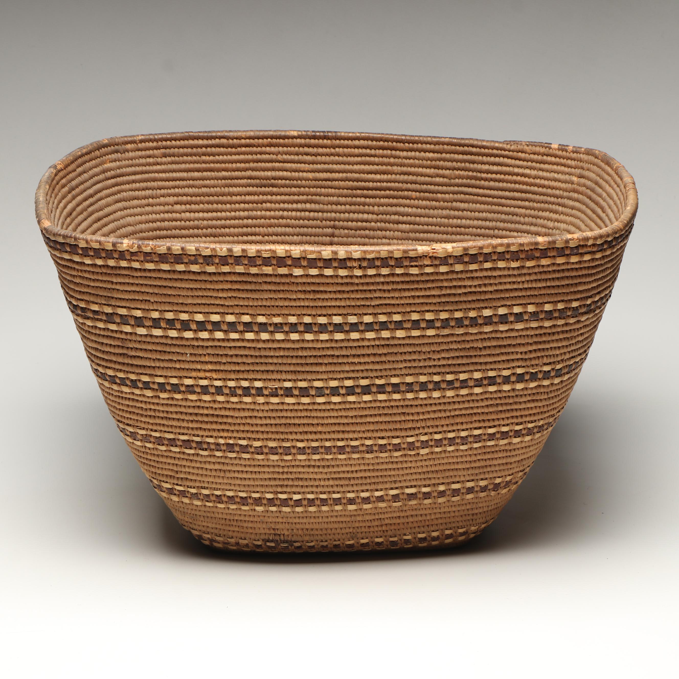 Indigenous Northern Puget Sound/Cascades Rectangular Coiled Basket