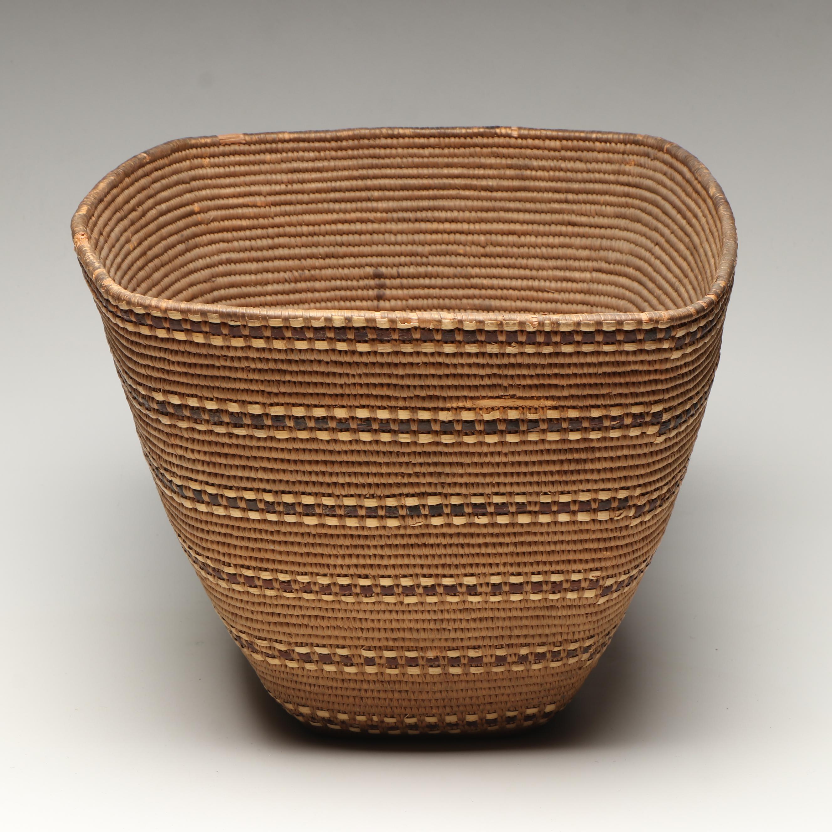 Indigenous Northern Puget Sound/Cascades Rectangular Coiled Basket
