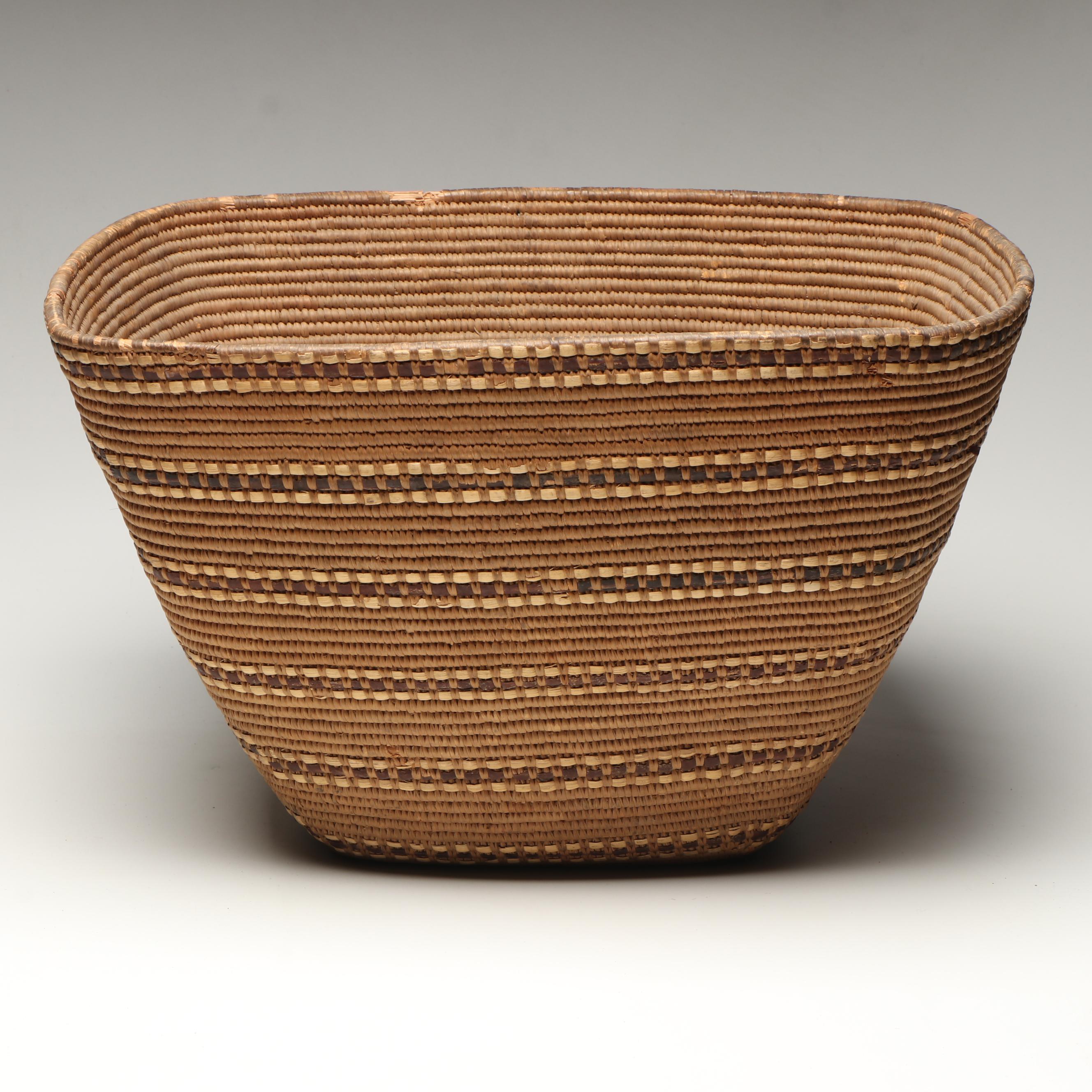 Indigenous Northern Puget Sound/Cascades Rectangular Coiled Basket