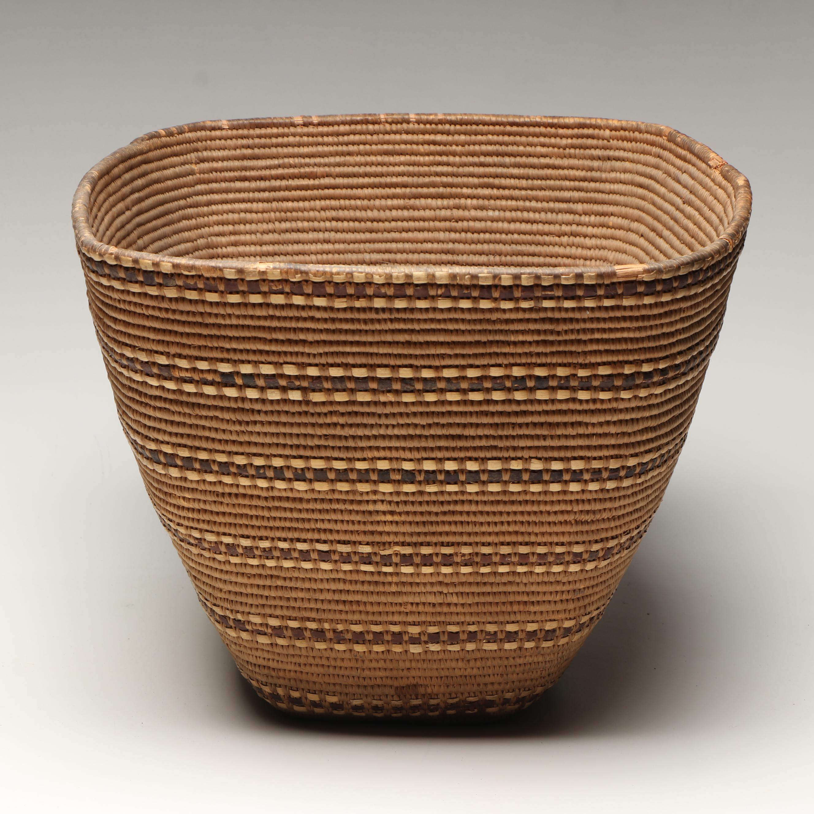Indigenous Northern Puget Sound/Cascades Rectangular Coiled Basket