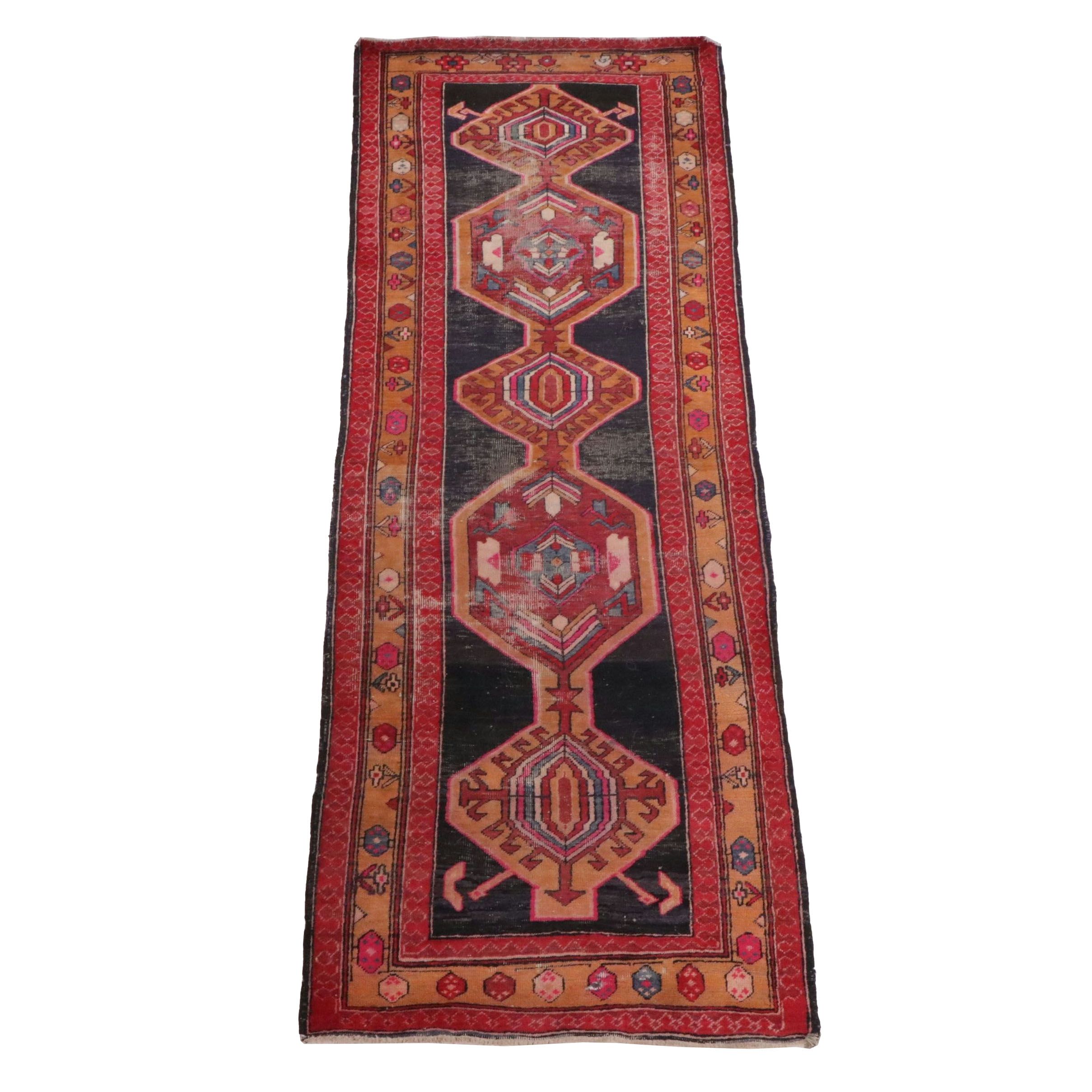3'6 x 10'3 Hand-Knotted Caucasian Long Rug