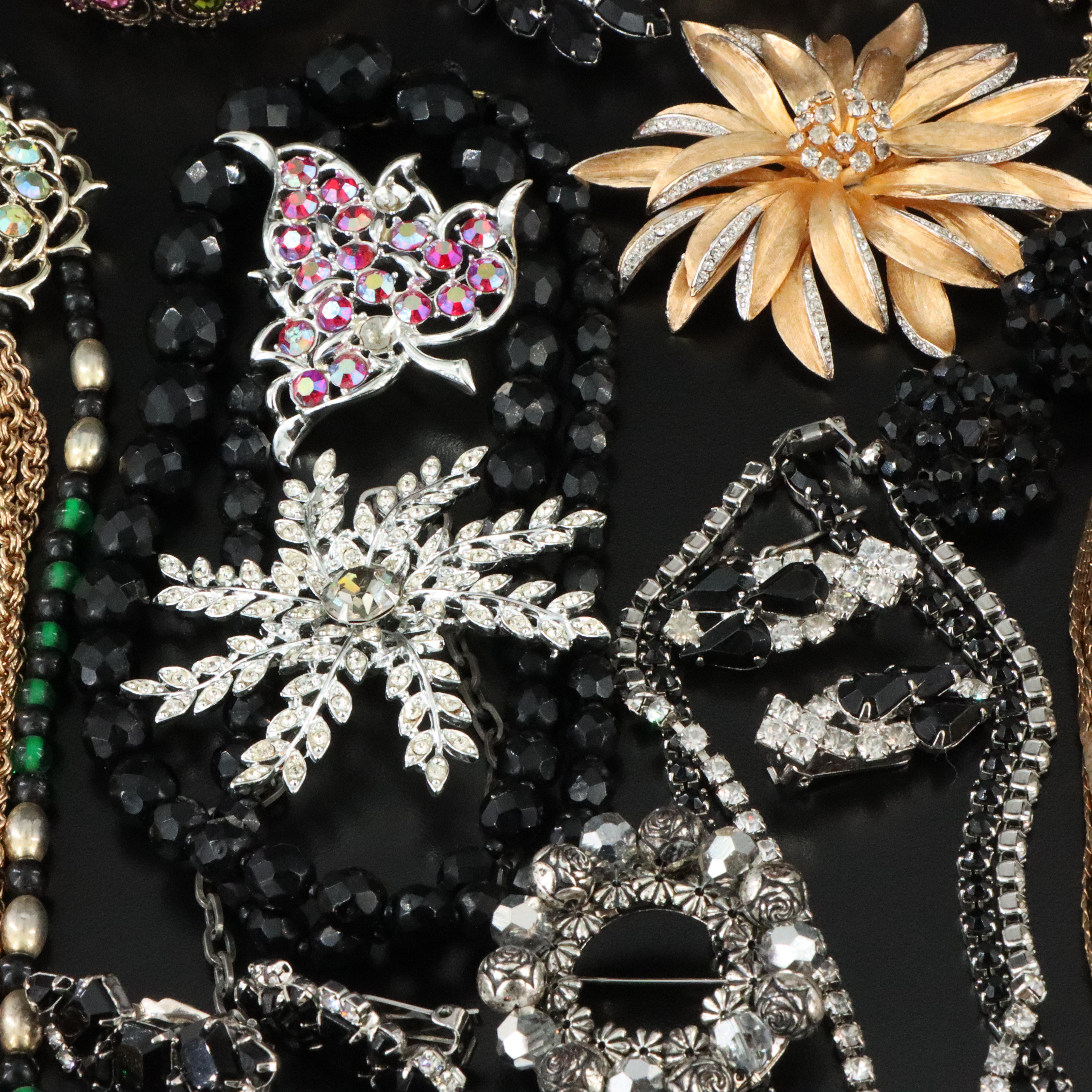 Vintage Jewelry Collection with Faux Gemstones and Enamel