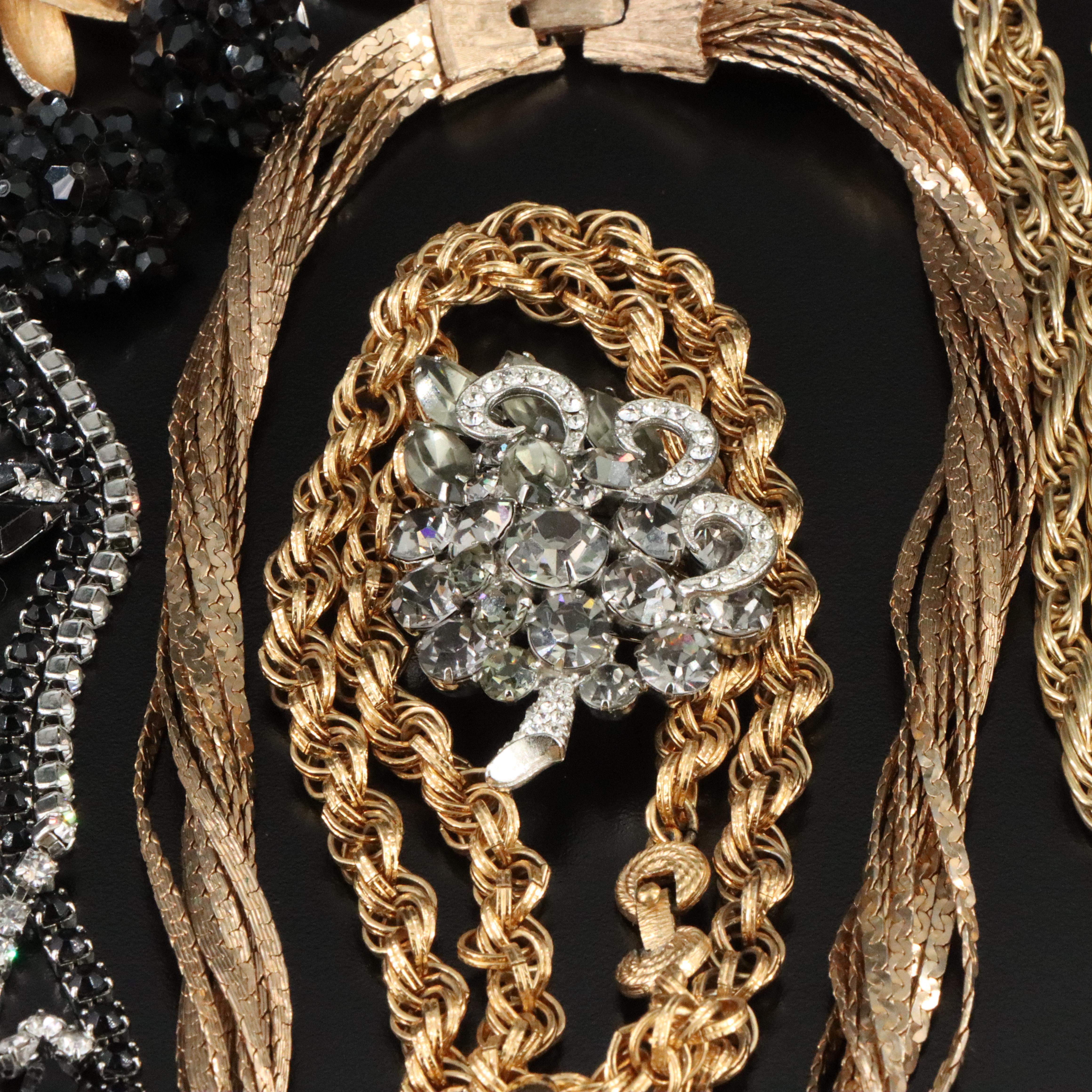 Vintage Jewelry Collection with Faux Gemstones and Enamel