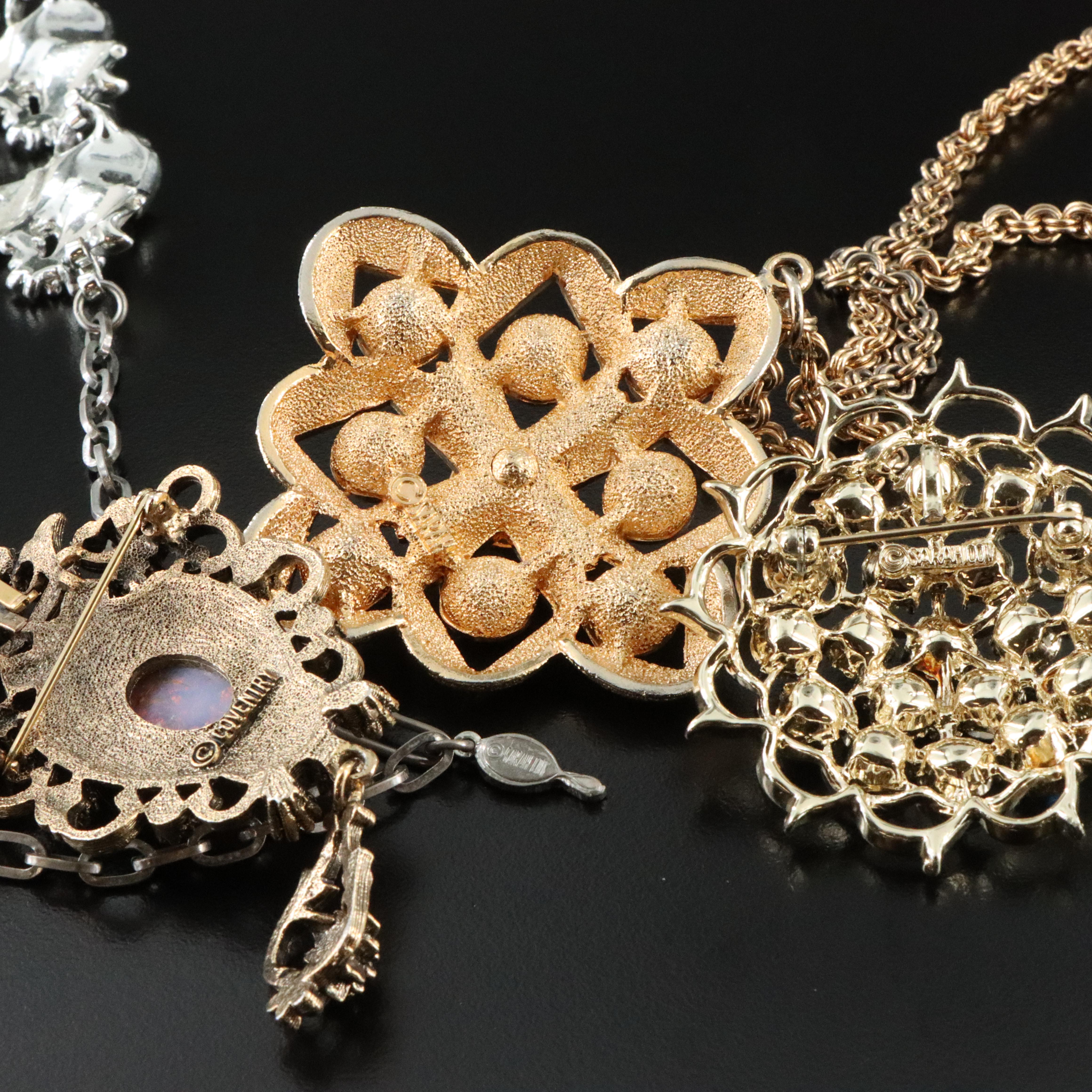 Vintage Jewelry Collection with Faux Gemstones and Enamel