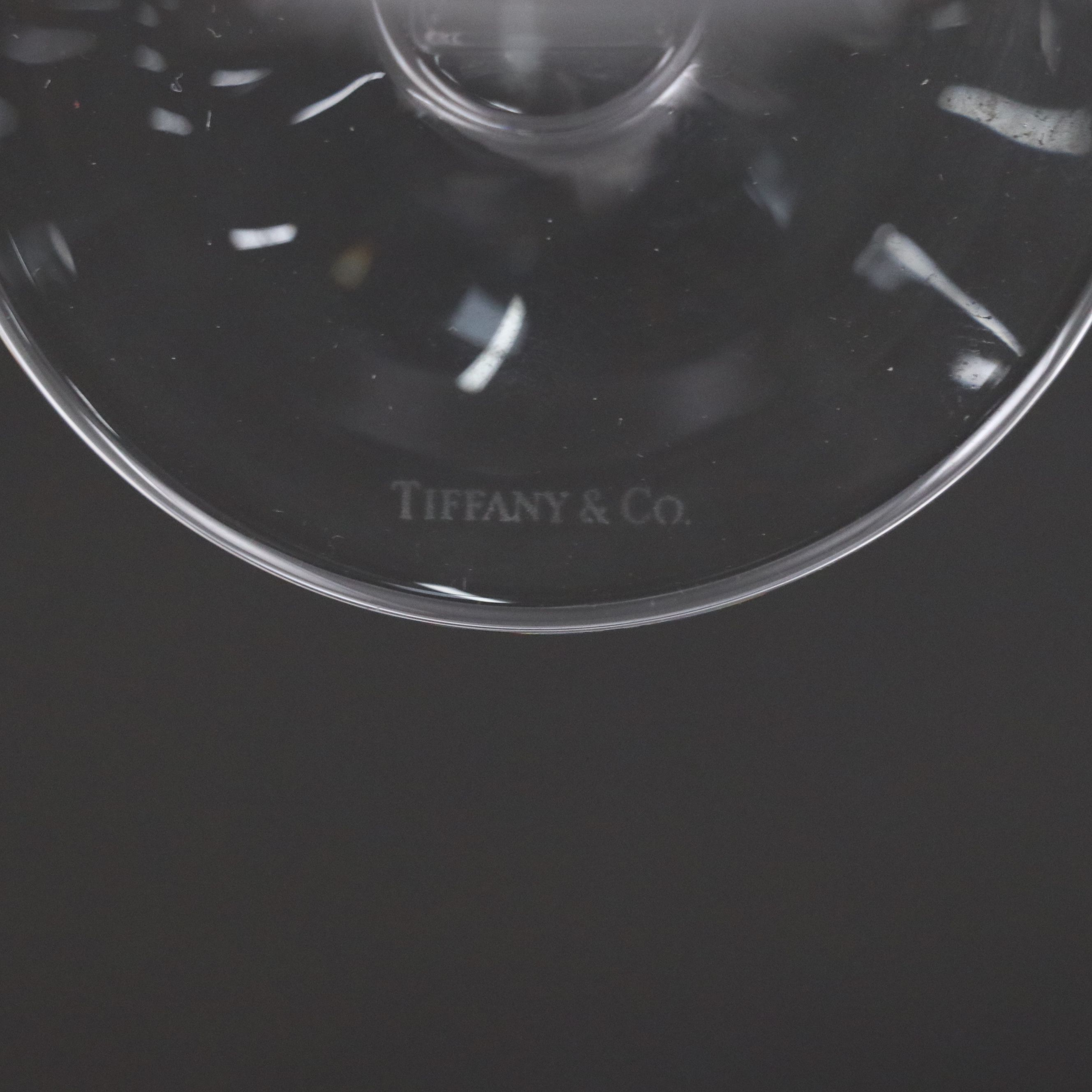 Pair of Tiffany & Co. "Hampton" Crystal Champagne Flutes