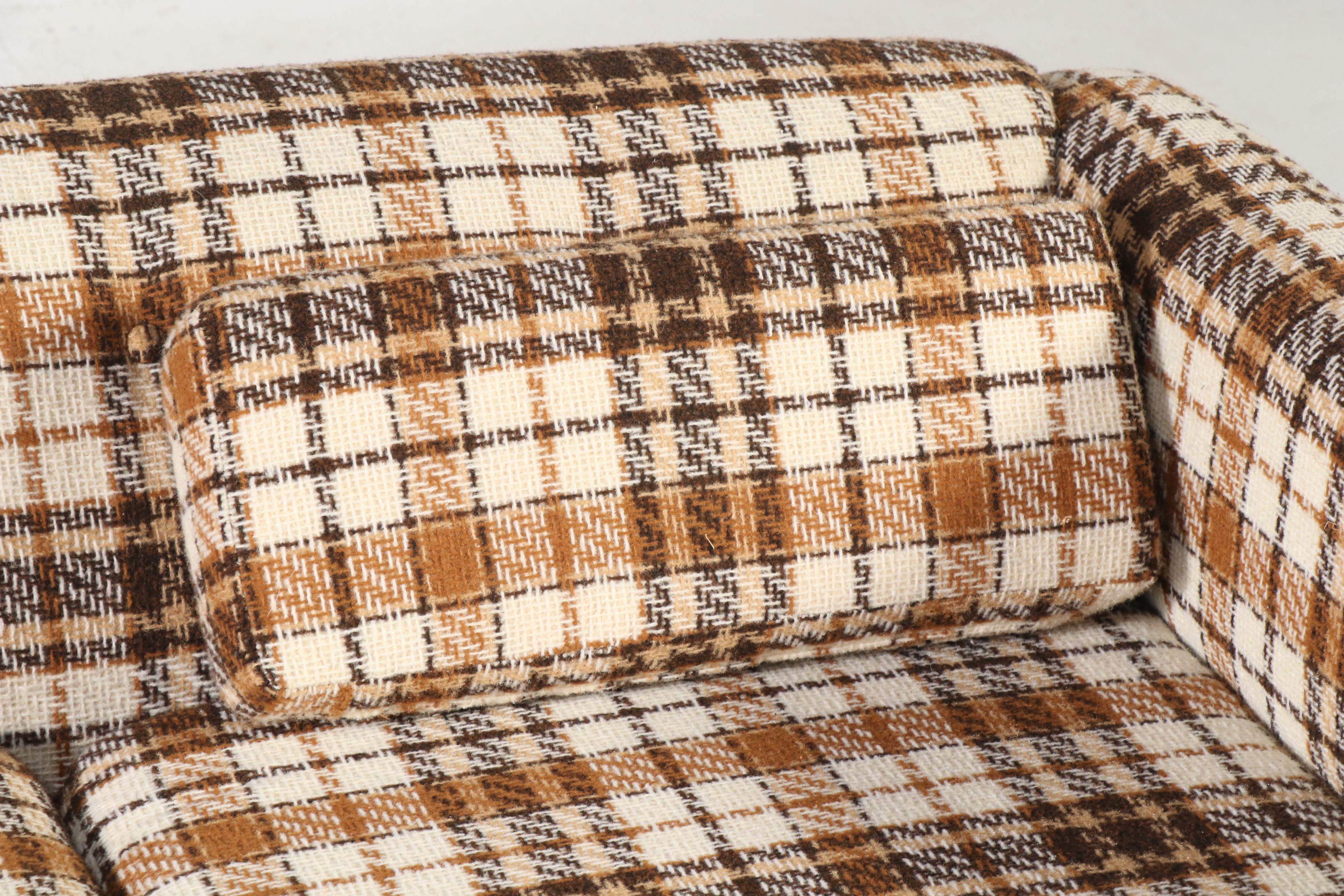 Vintage Plaid Upholstered Sofa