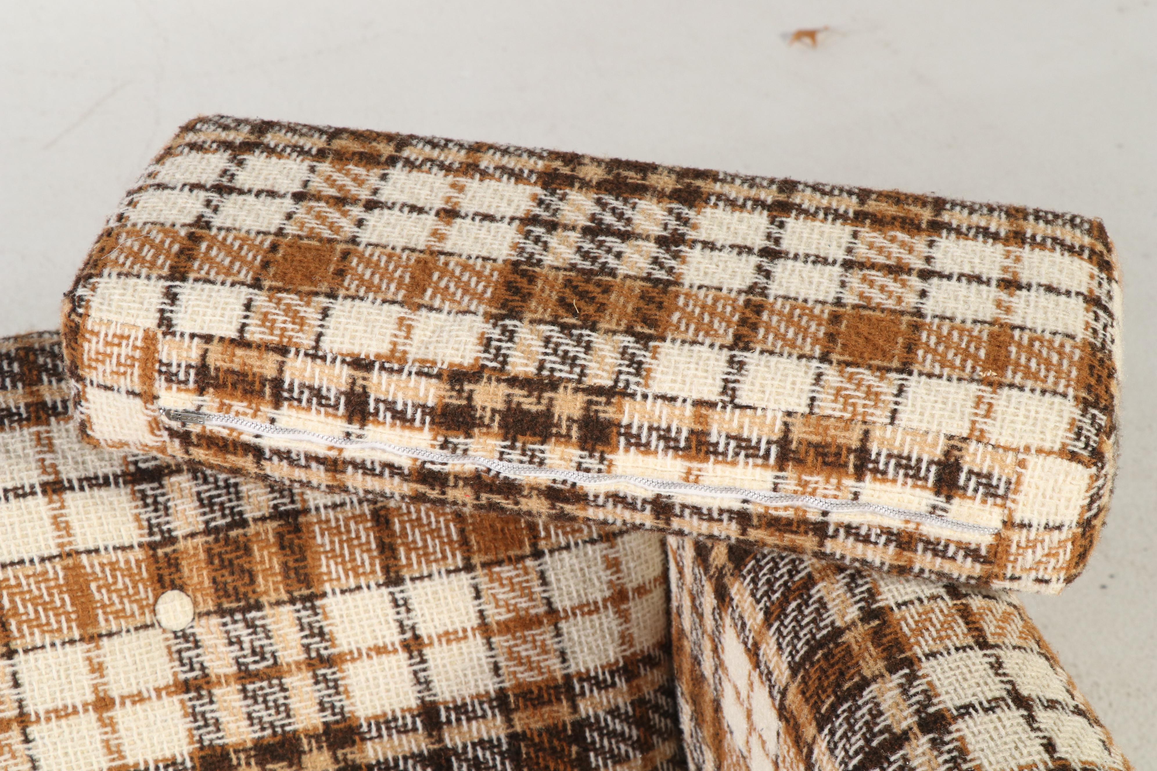 Vintage Plaid Upholstered Sofa