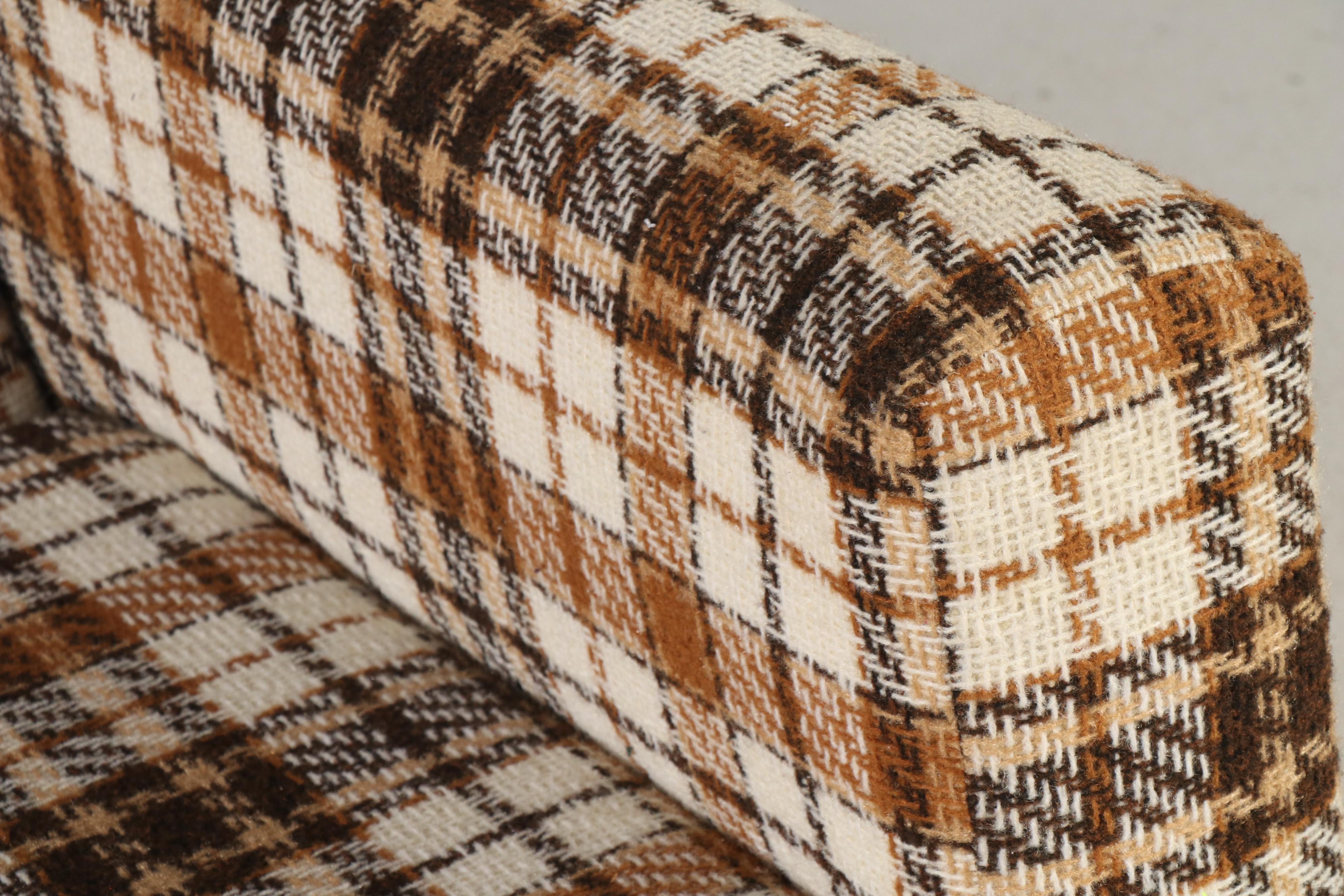 Vintage Plaid Upholstered Sofa