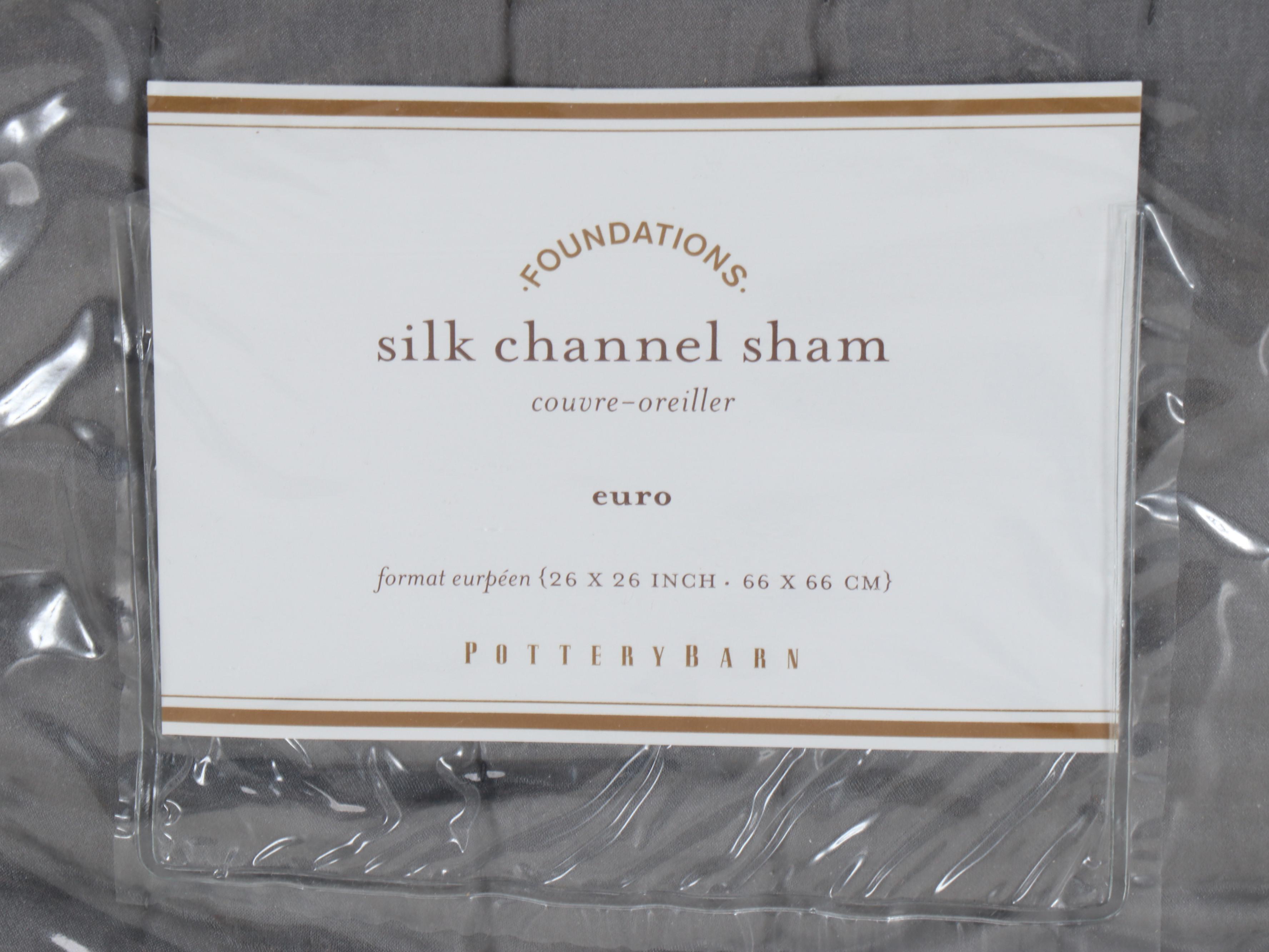 Pottery Barn Silk Channel Shams and King Quilt with Velvet Queen Quilt