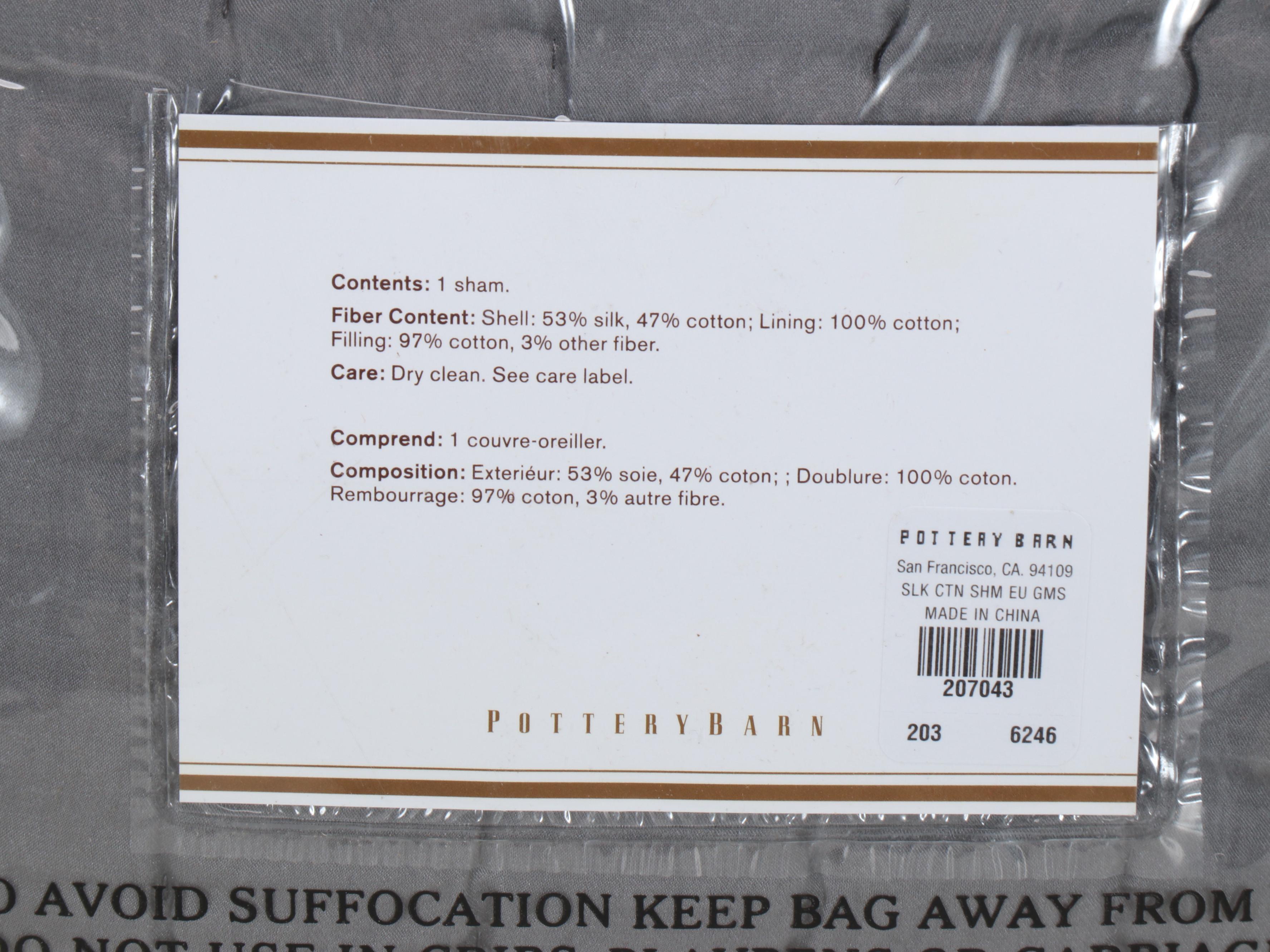 Pottery Barn Silk Channel Shams and King Quilt with Velvet Queen Quilt