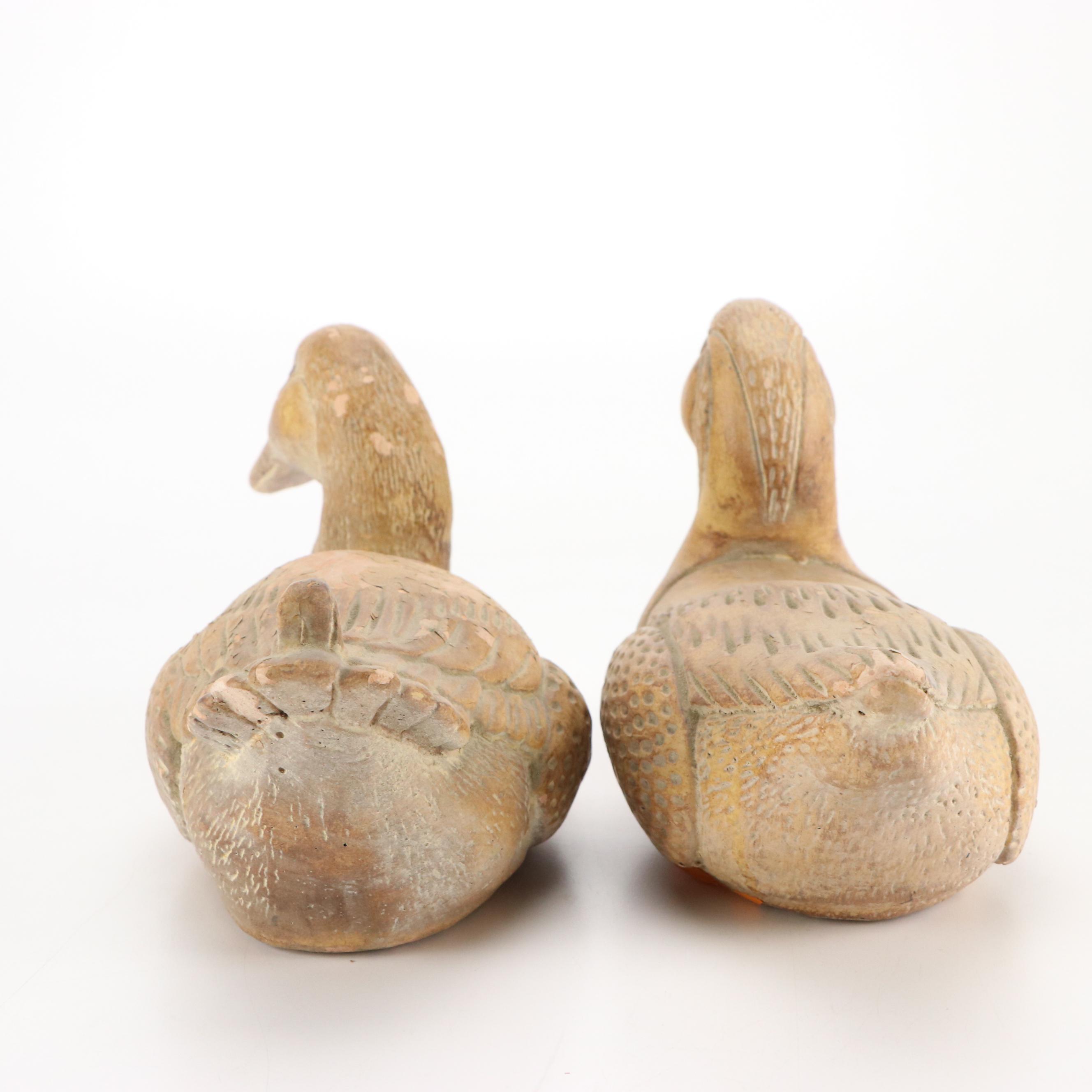 Pair of Terracotta Duck Figures
