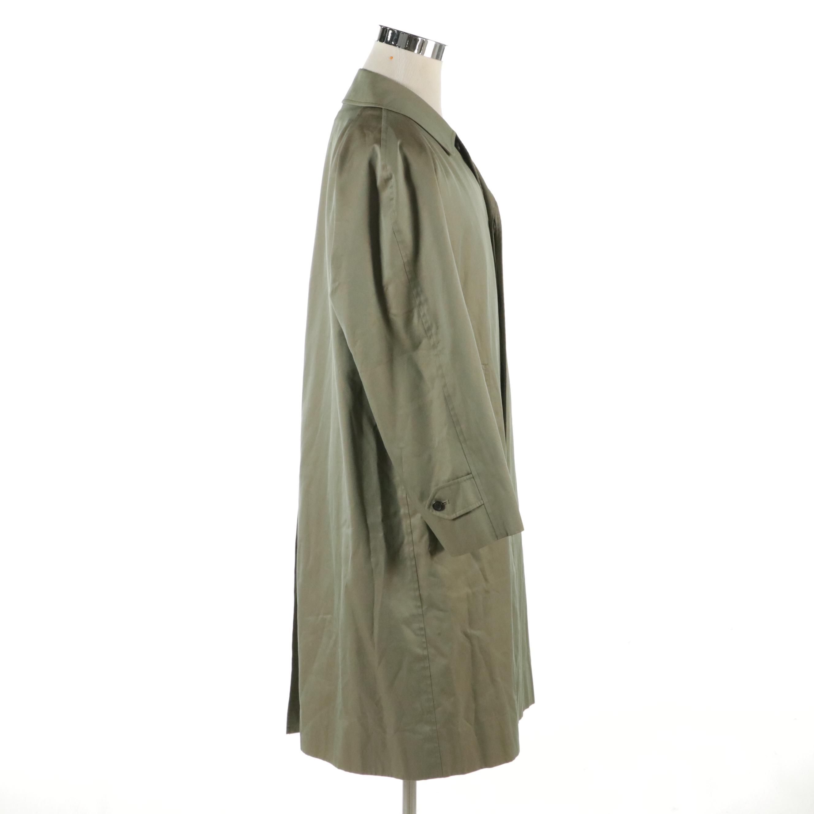 Men's Burberrys Trench Coat with Hidden Button Placket and Nova Check Lining