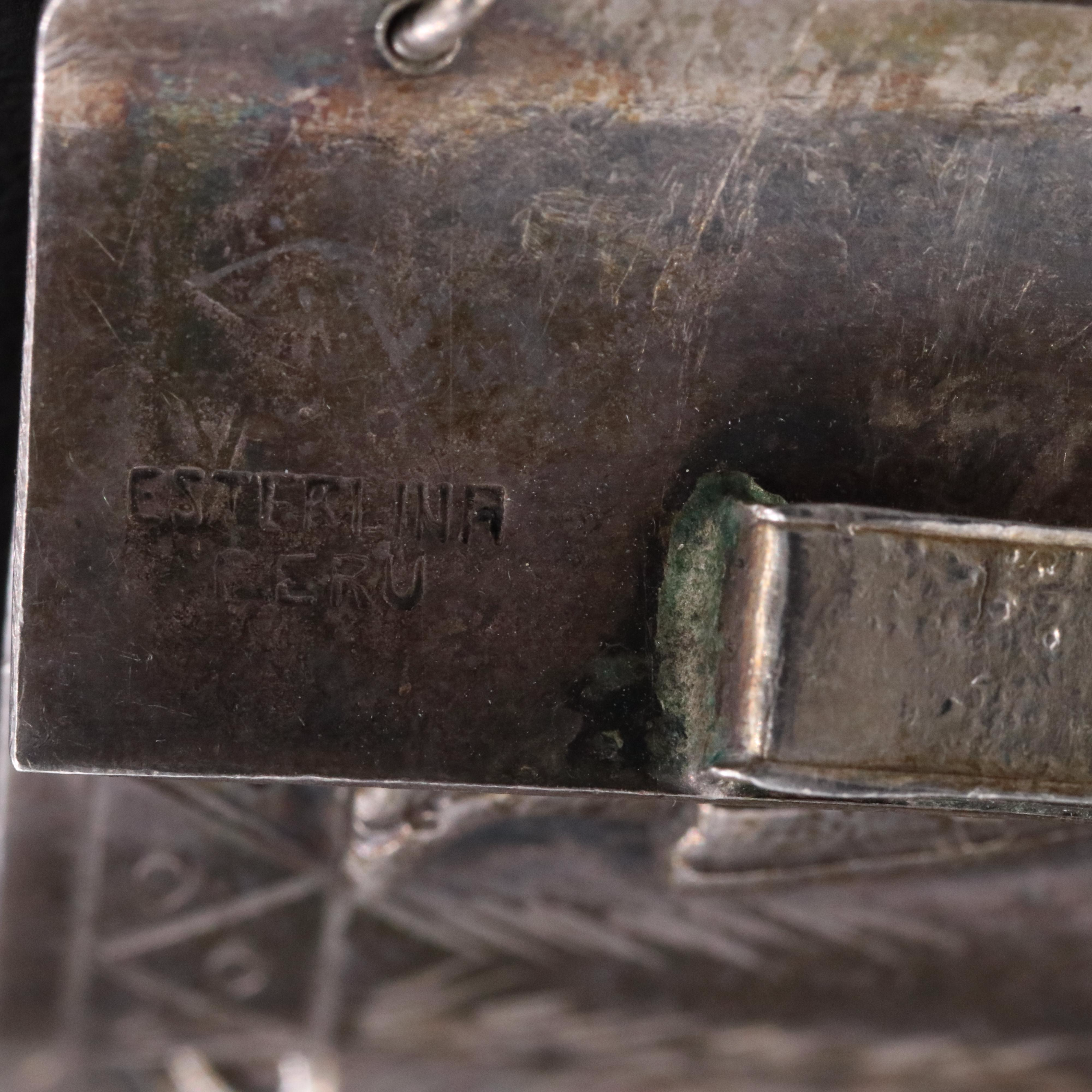 Peruvian Sterling Llama Panel Bracelet