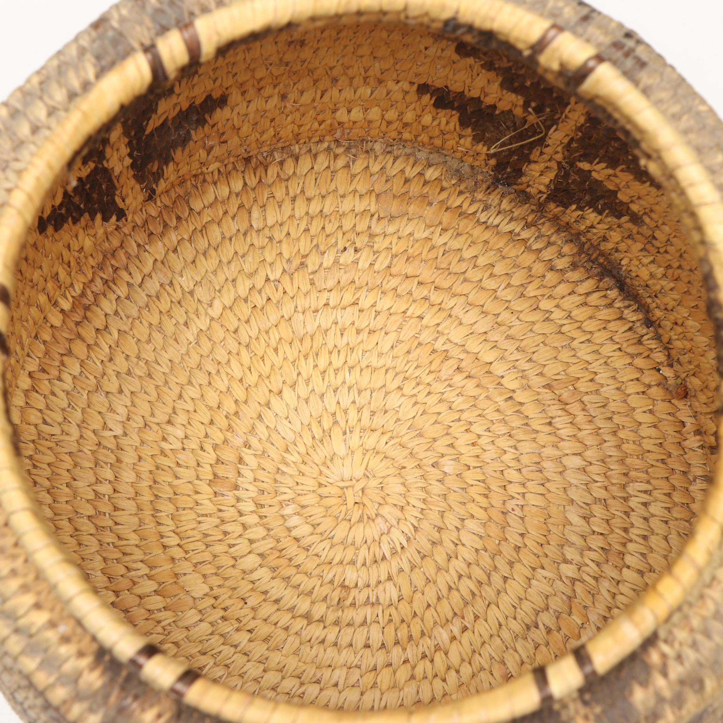 Indigenous American Southwest, Tohono O'odham Coiled Lidded Basket