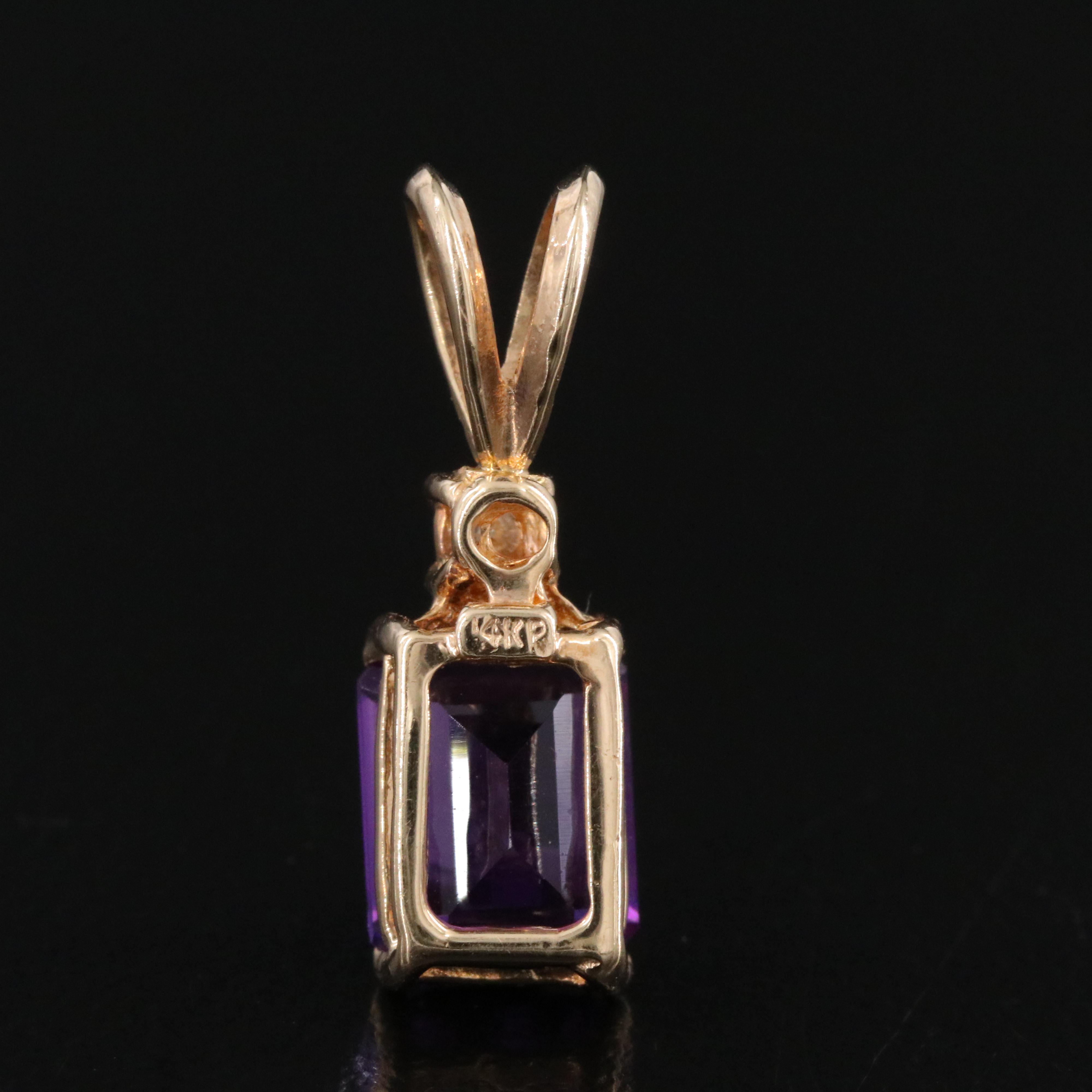 14K Amethyst and Diamond Pendant