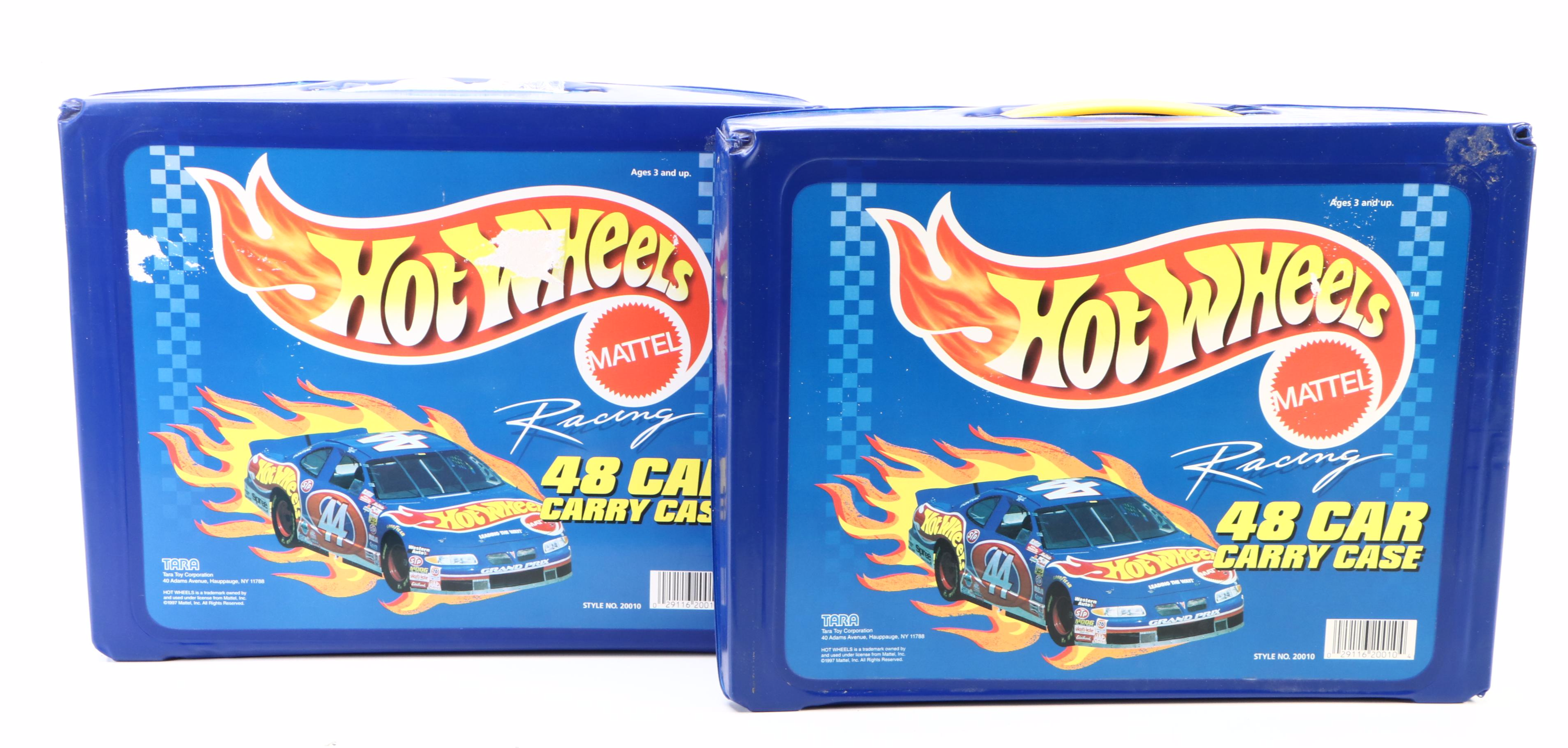 Hot Wheels Plastic and Metal Toy Cars with Carrying Cases