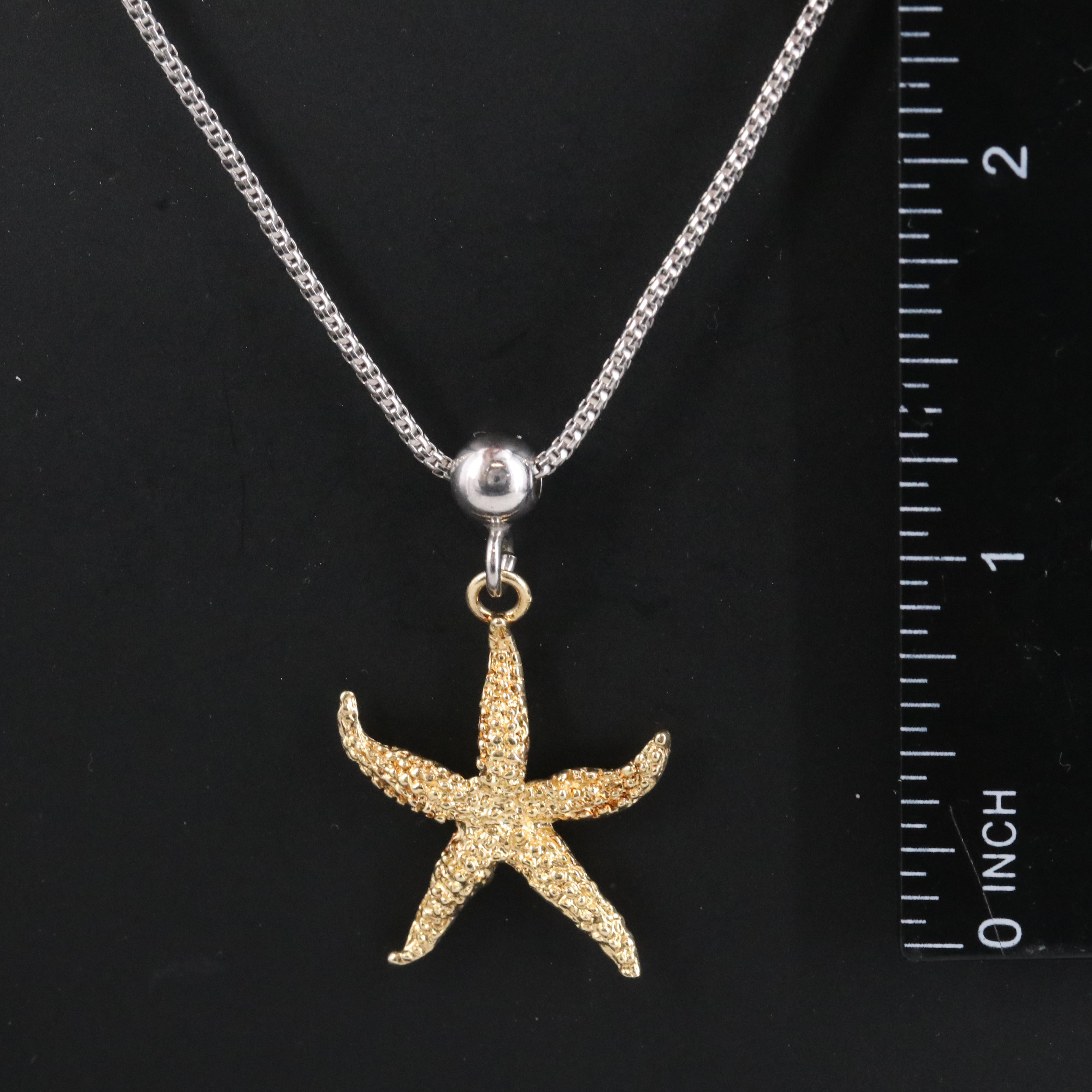 Italian Sterling Starfish Pendant Necklace
