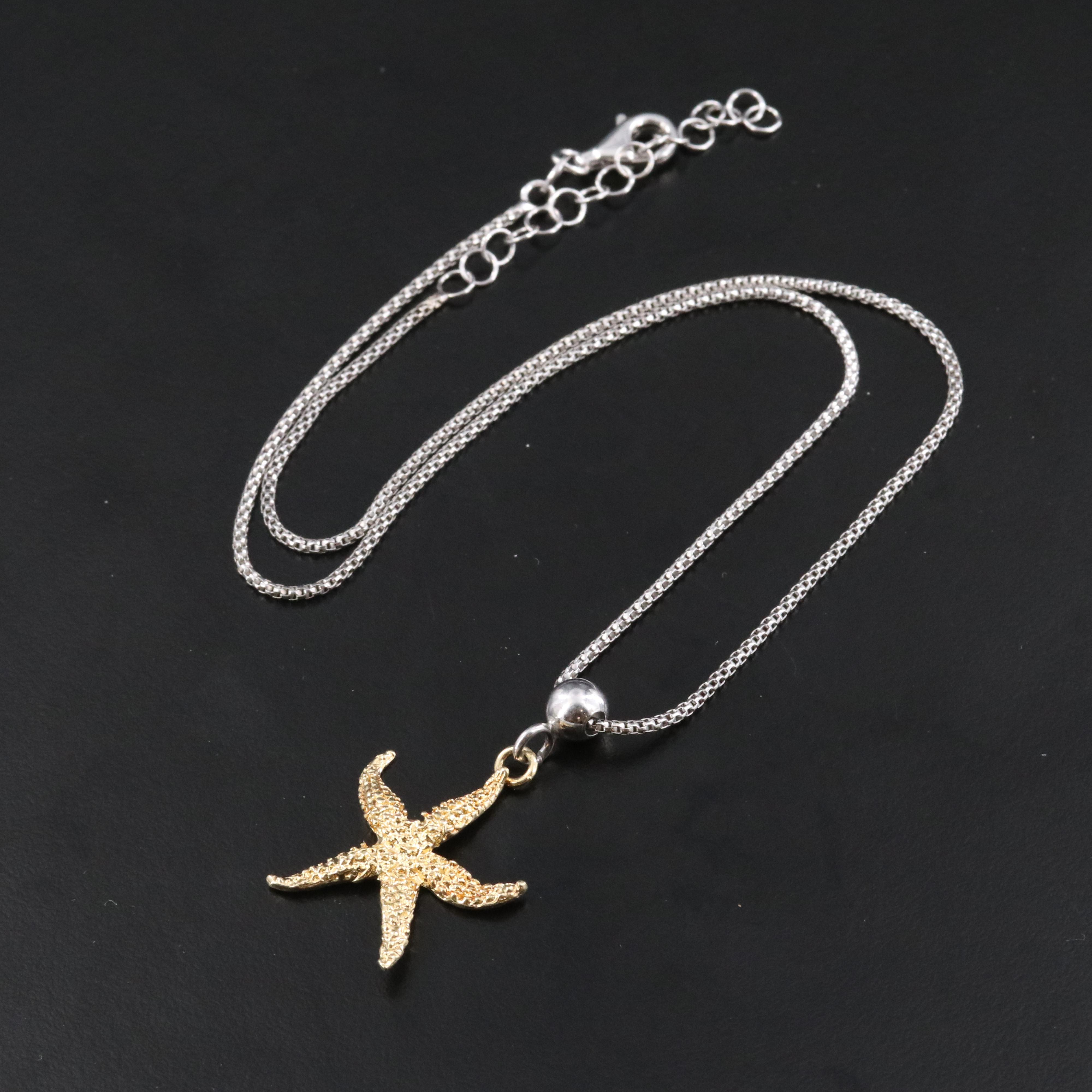 Italian Sterling Starfish Pendant Necklace