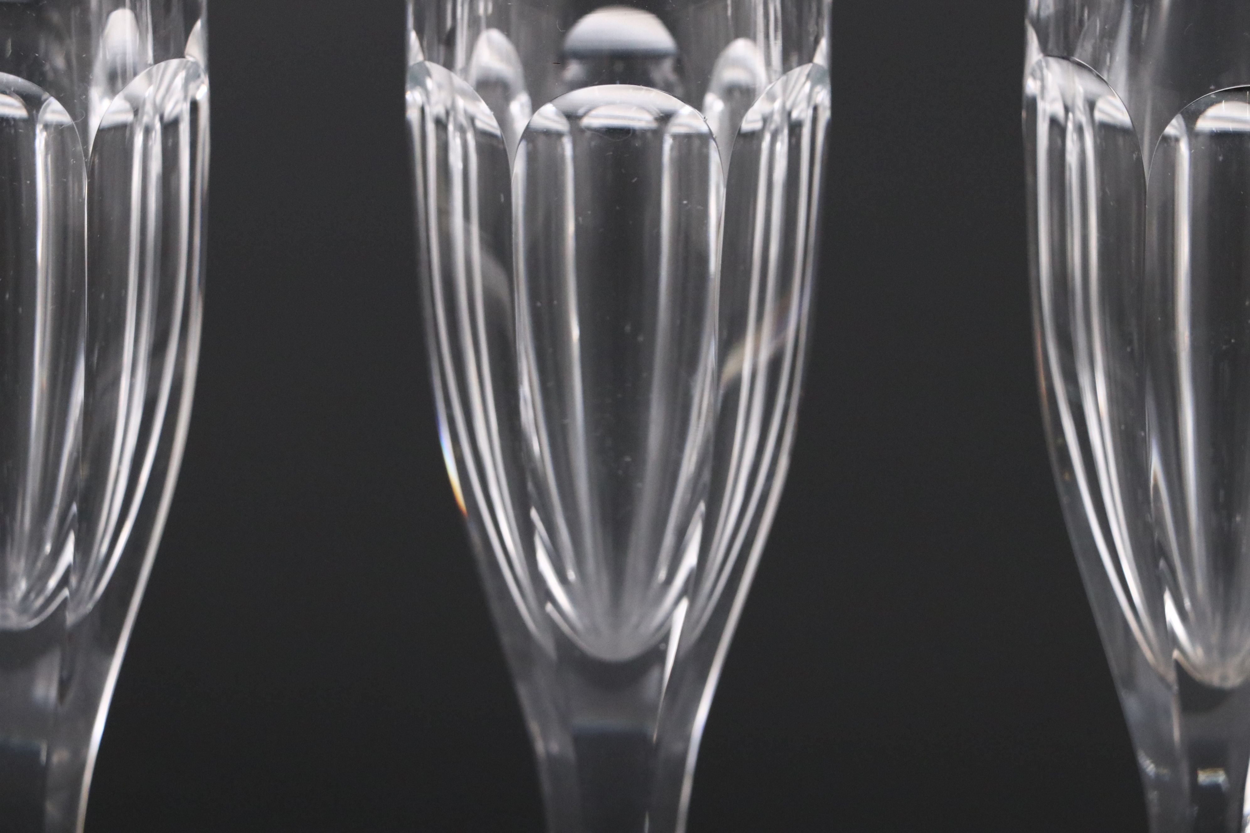 Moser Crystal Paneled Champagne Flutes