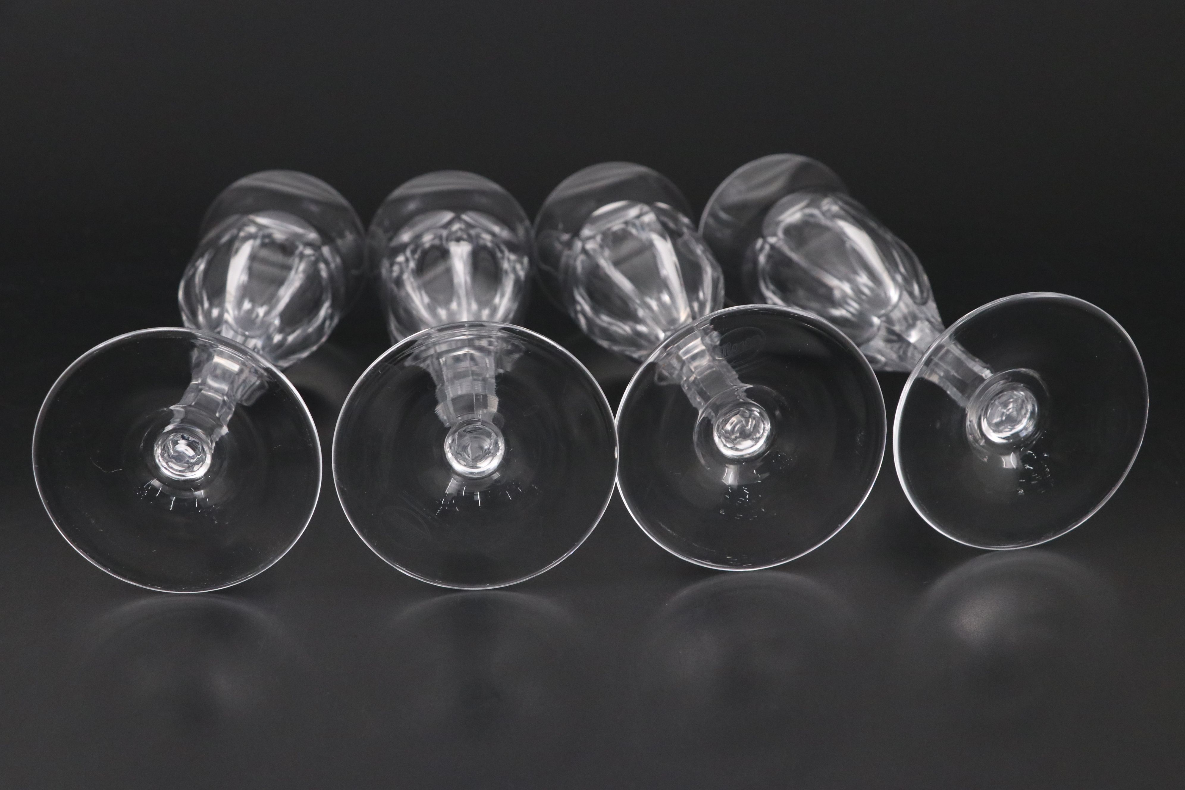 Moser Crystal Paneled Champagne Flutes