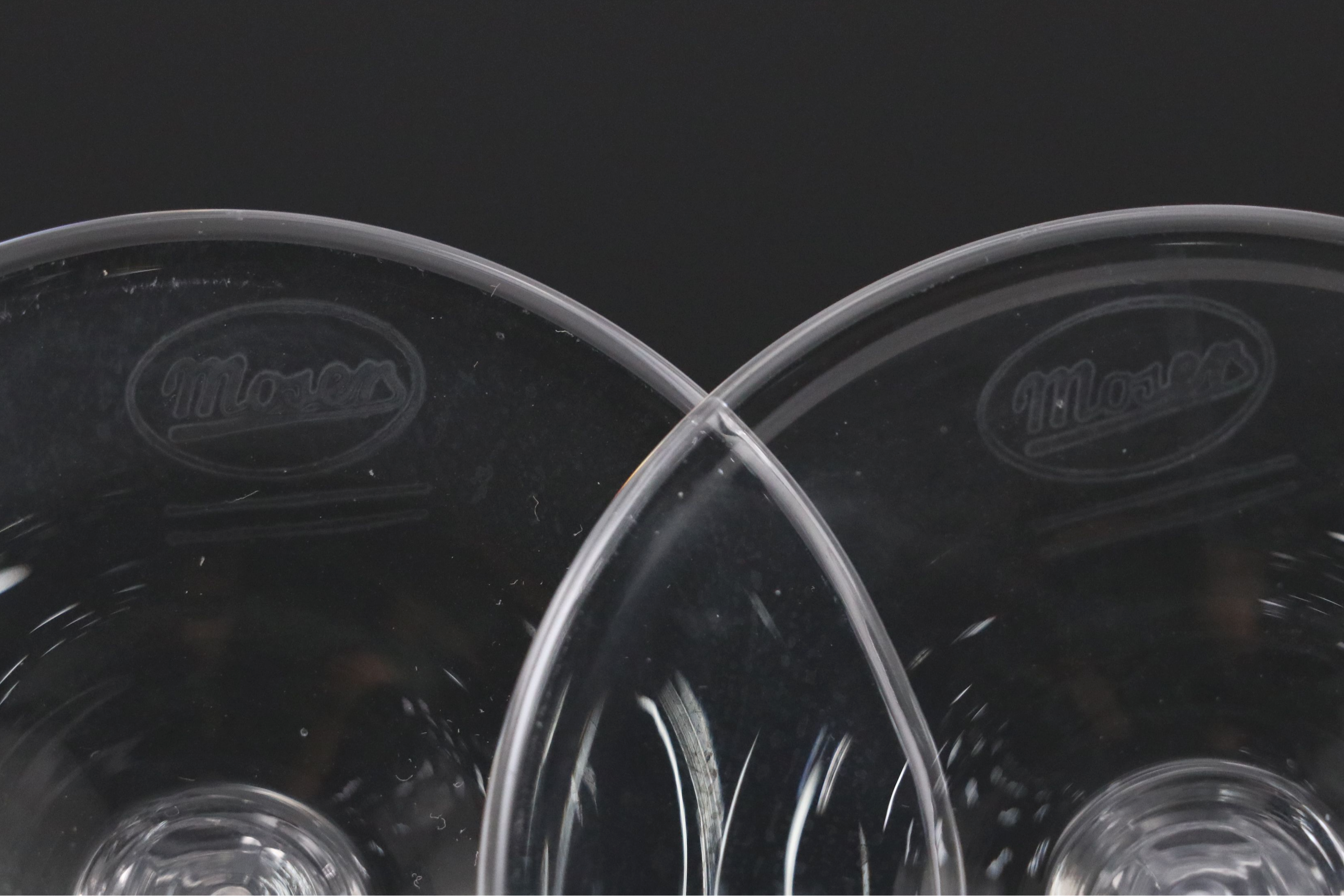 Moser Crystal Paneled Champagne Flutes