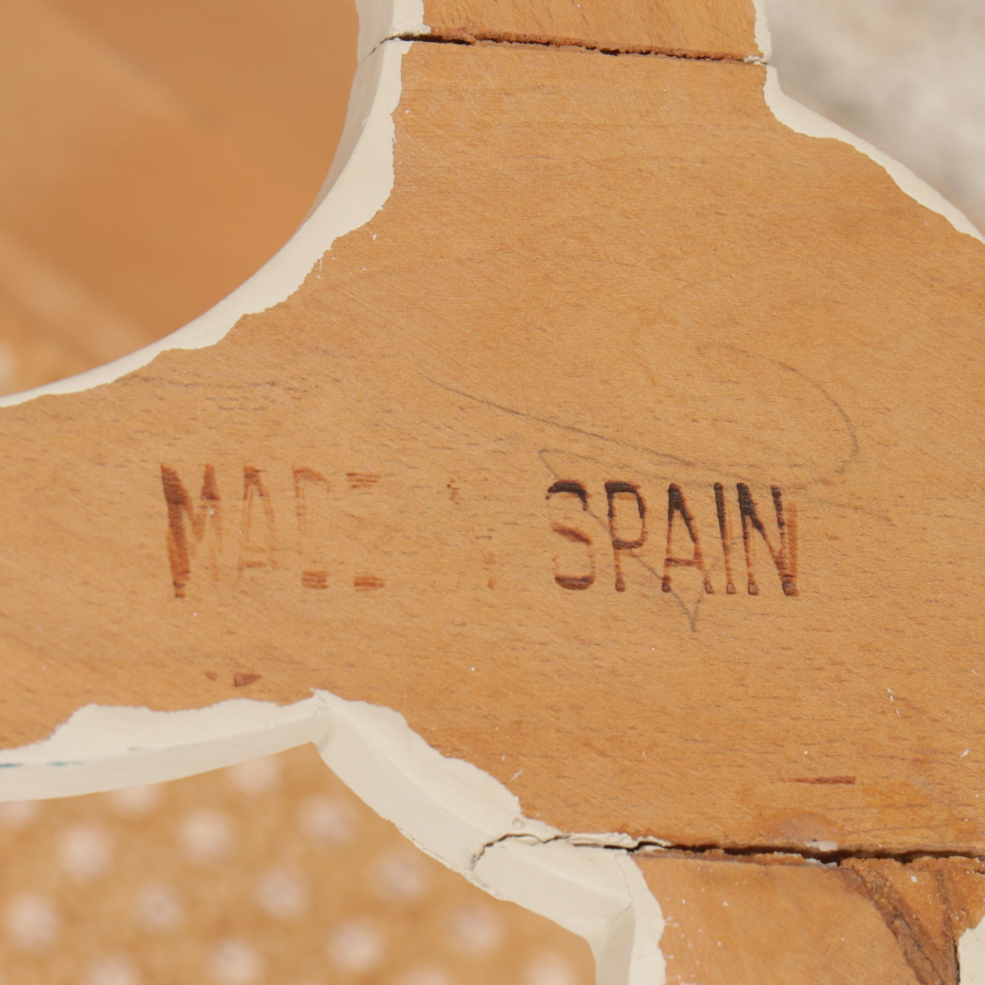 Pair of Spanish Painted Louis XV Style Cane-Back Fauteuils