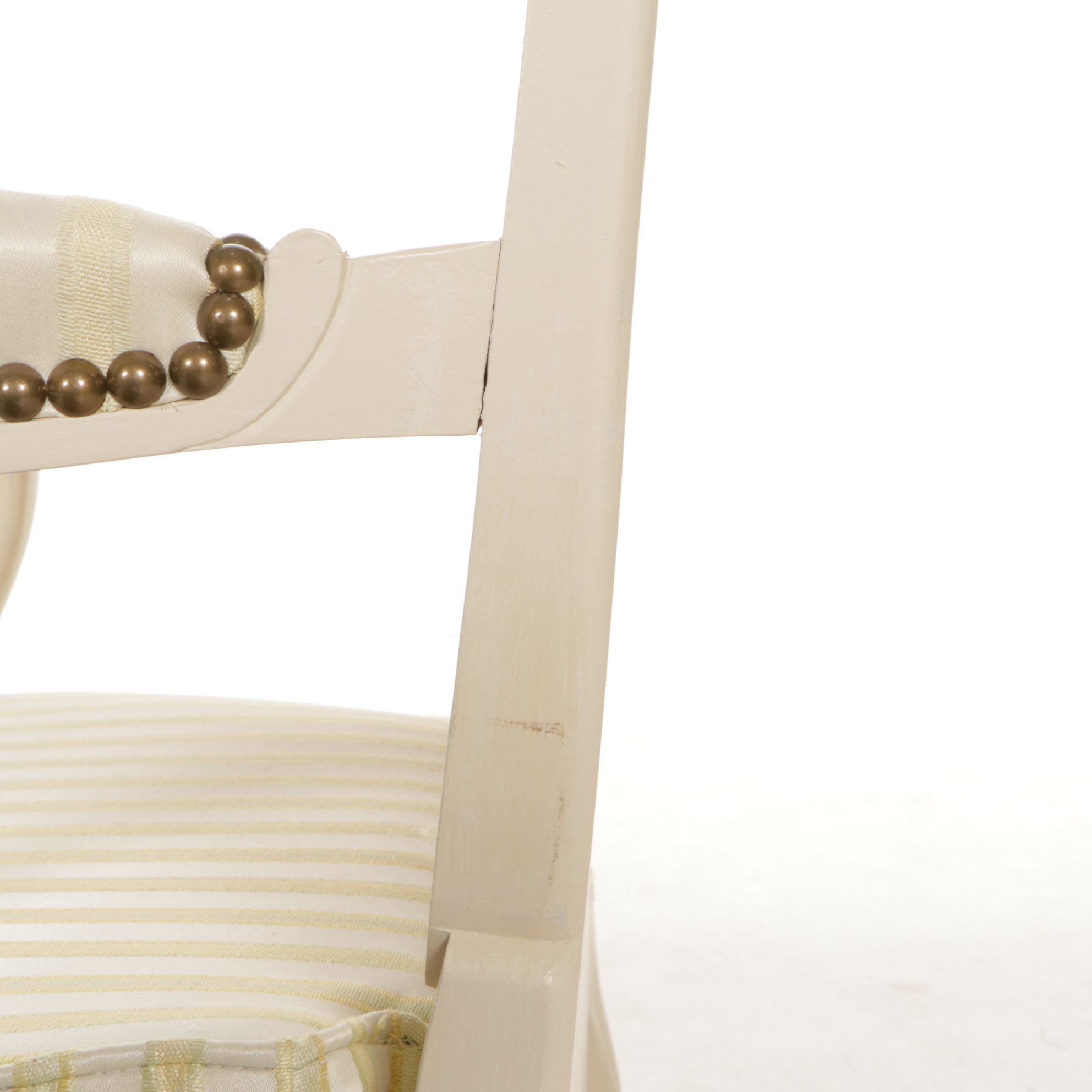 Pair of Spanish Painted Louis XV Style Cane-Back Fauteuils