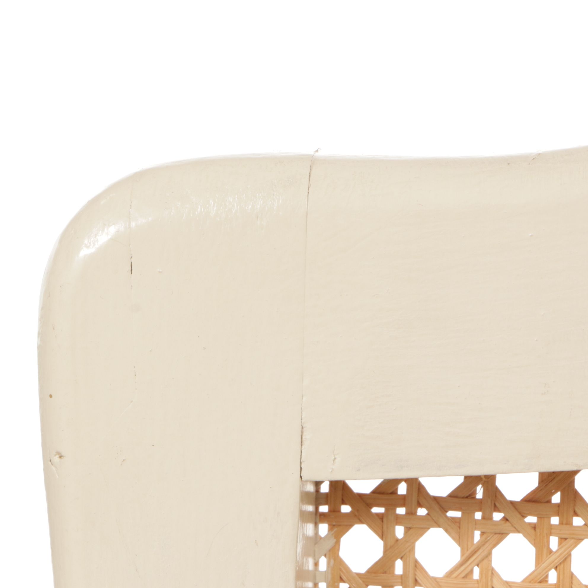 Pair of Spanish Painted Louis XV Style Cane-Back Fauteuils