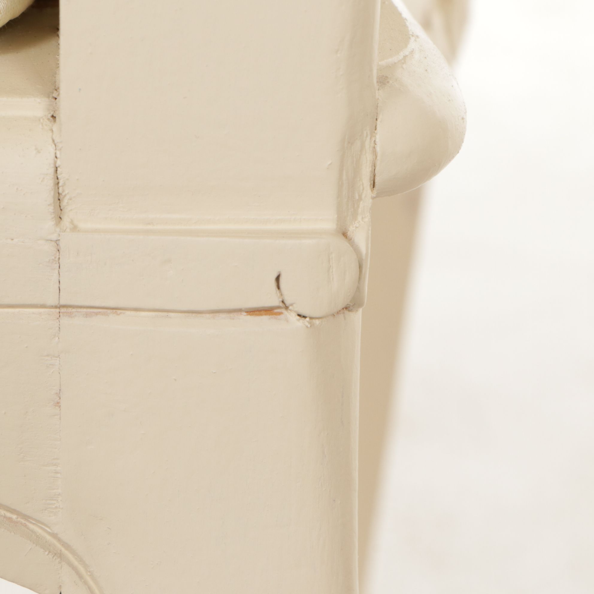 Pair of Spanish Painted Louis XV Style Cane-Back Fauteuils