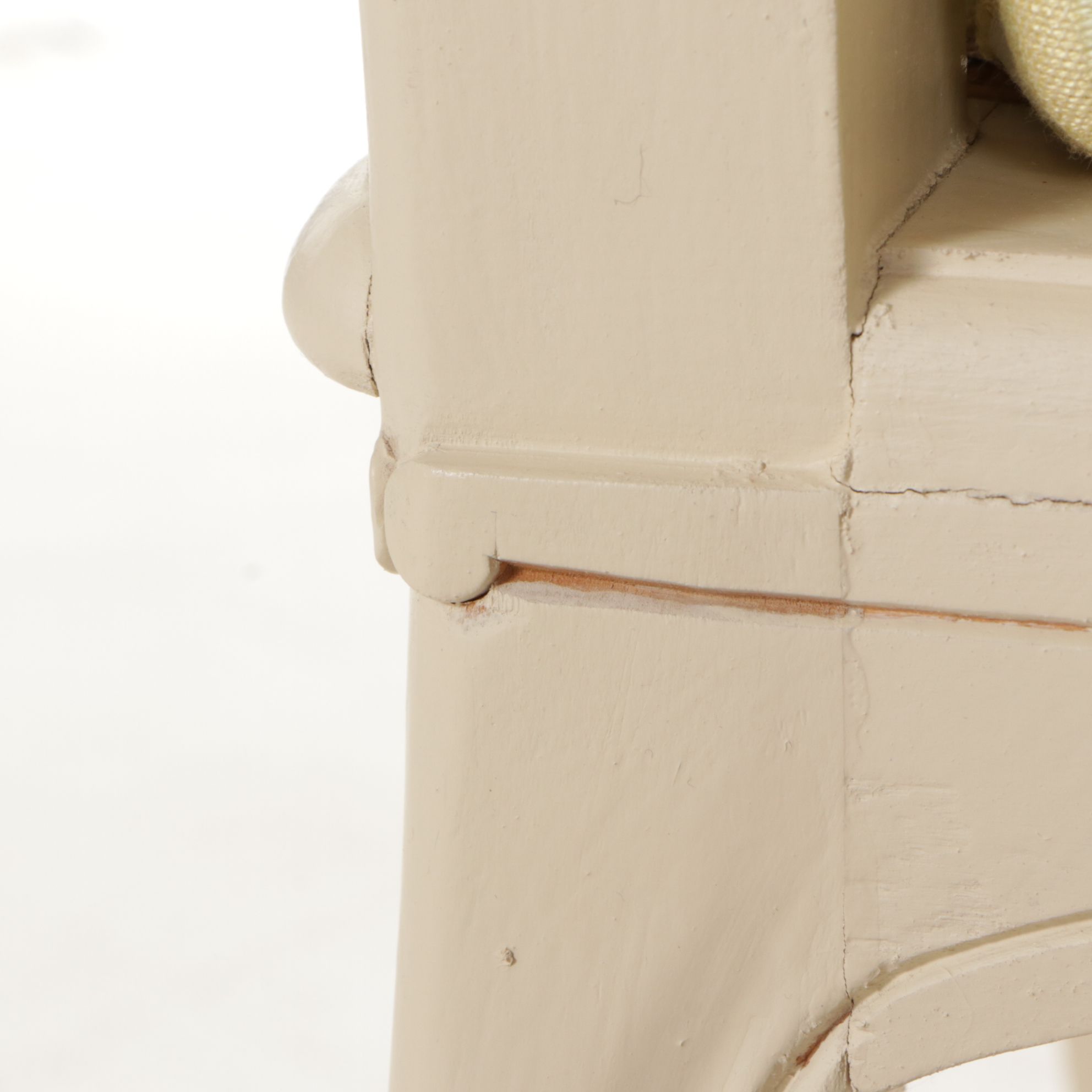 Pair of Spanish Painted Louis XV Style Cane-Back Fauteuils