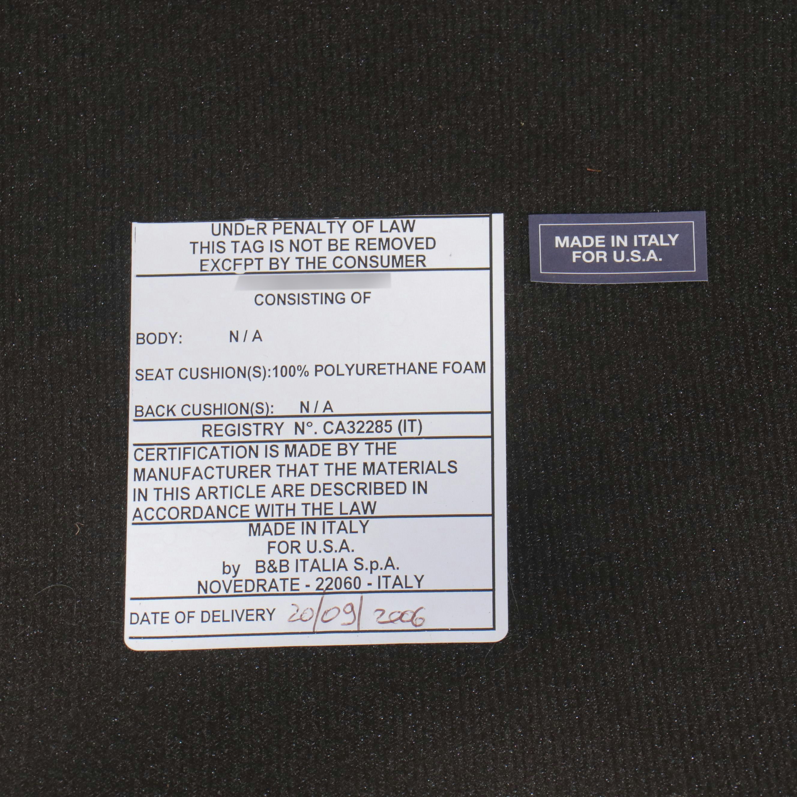 B & B Italia Ebonized Wood Side Chair