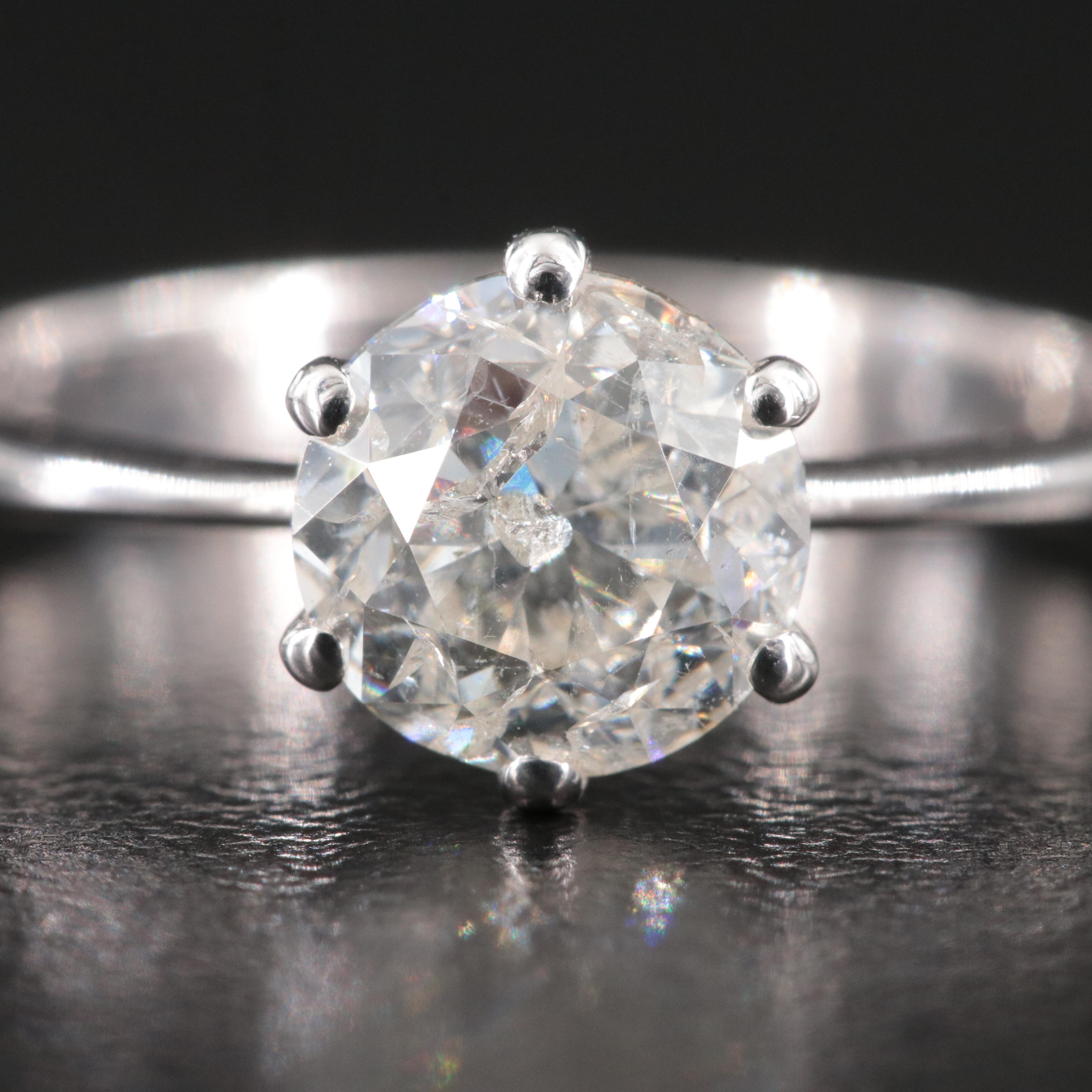 14K 1.50 CT Diamond Solitaire Ring with IGI Report