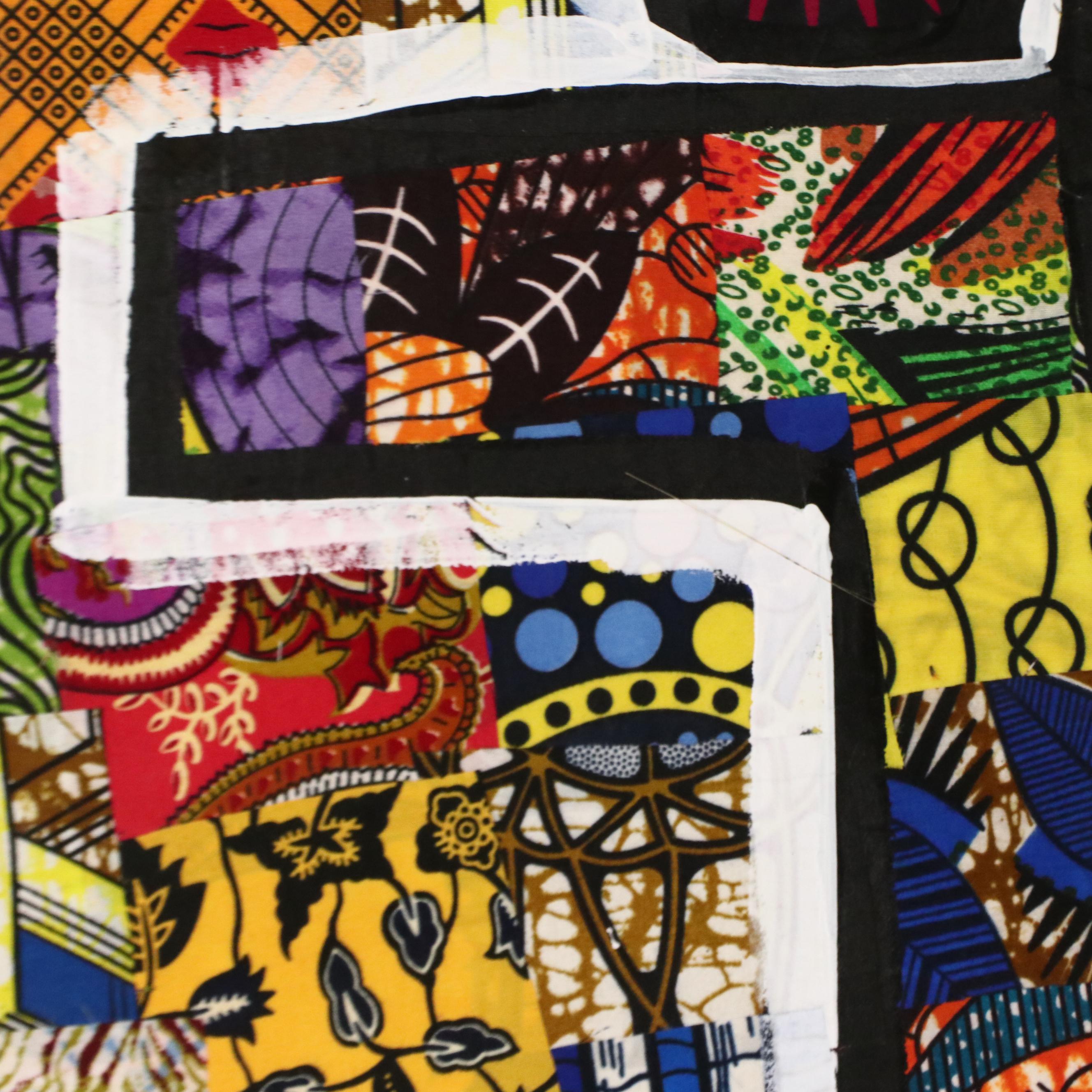 Abiola Idowu Modern Figural Mixed Media Painting "Beautiful Girl," 2024