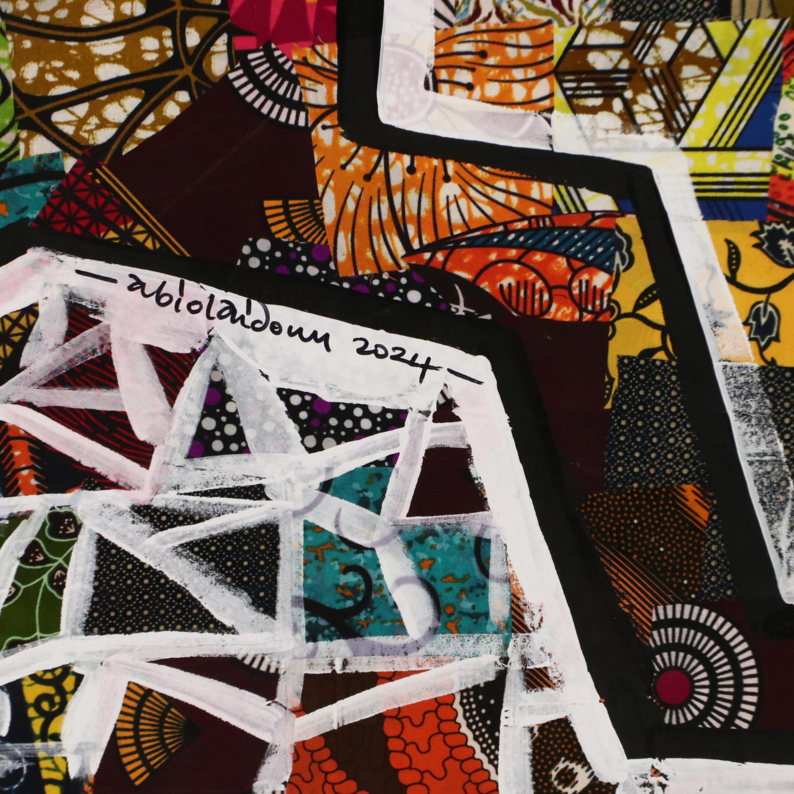 Abiola Idowu Modern Figural Mixed Media Painting "Beautiful Girl," 2024