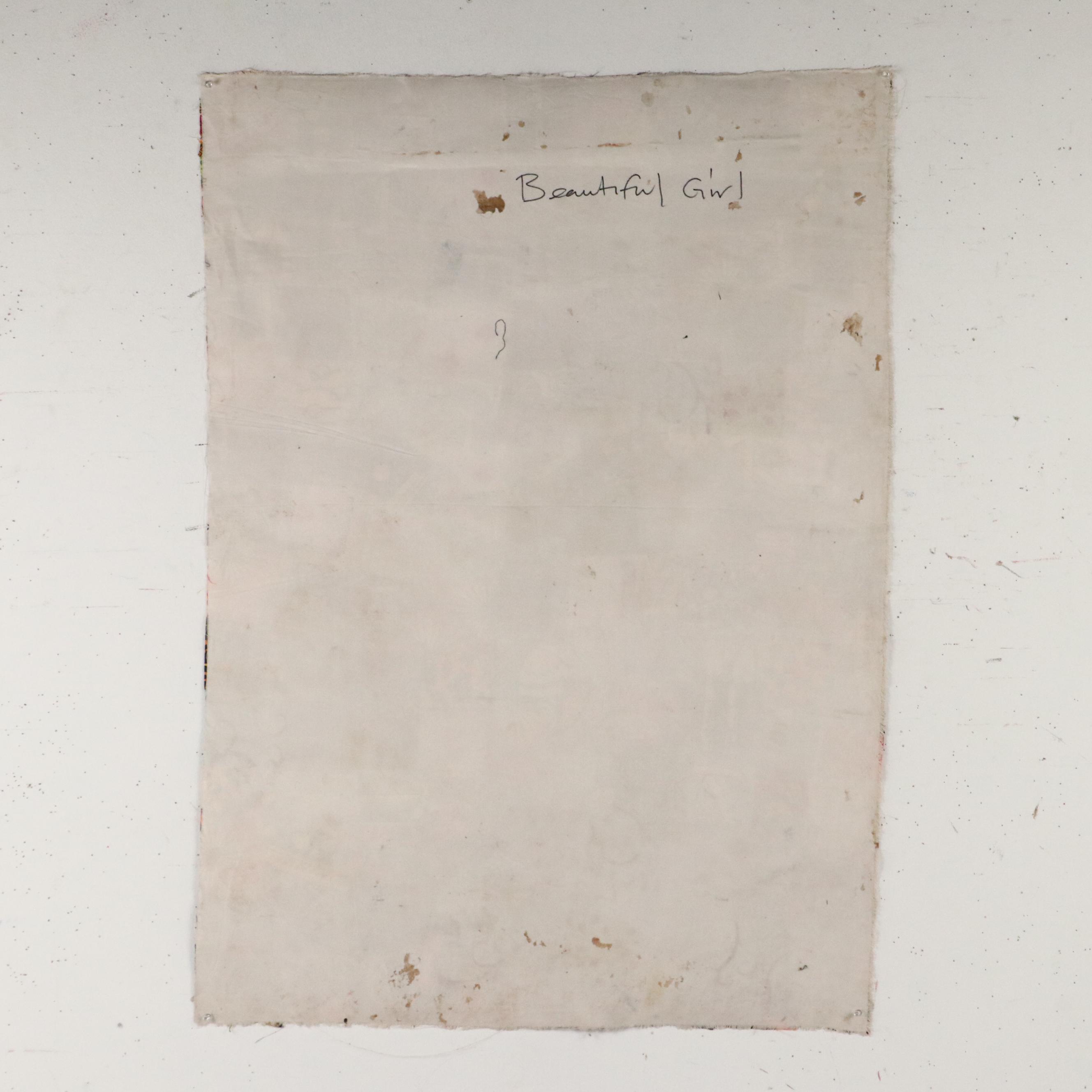 Abiola Idowu Modern Figural Mixed Media Painting "Beautiful Girl," 2024