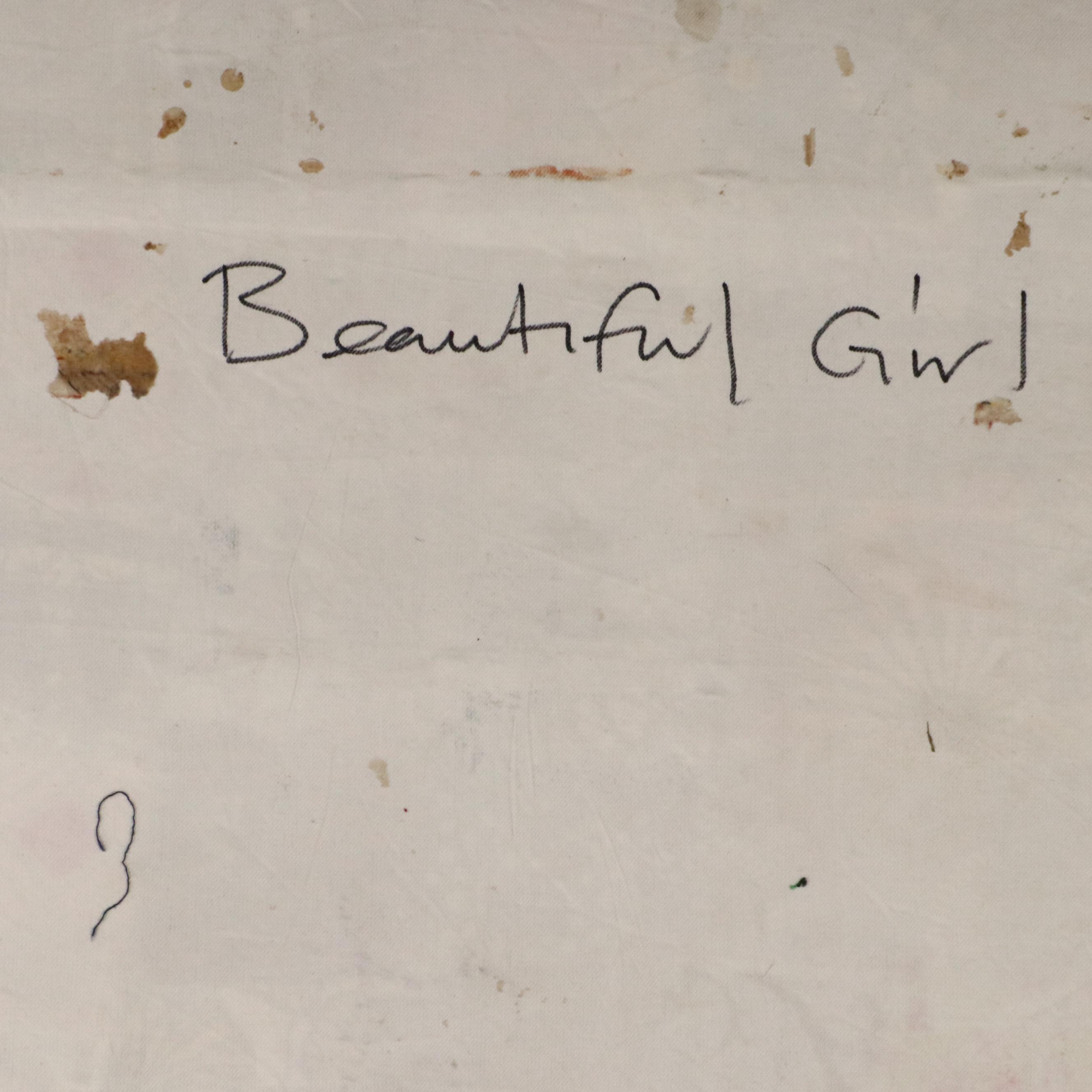 Abiola Idowu Modern Figural Mixed Media Painting "Beautiful Girl," 2024