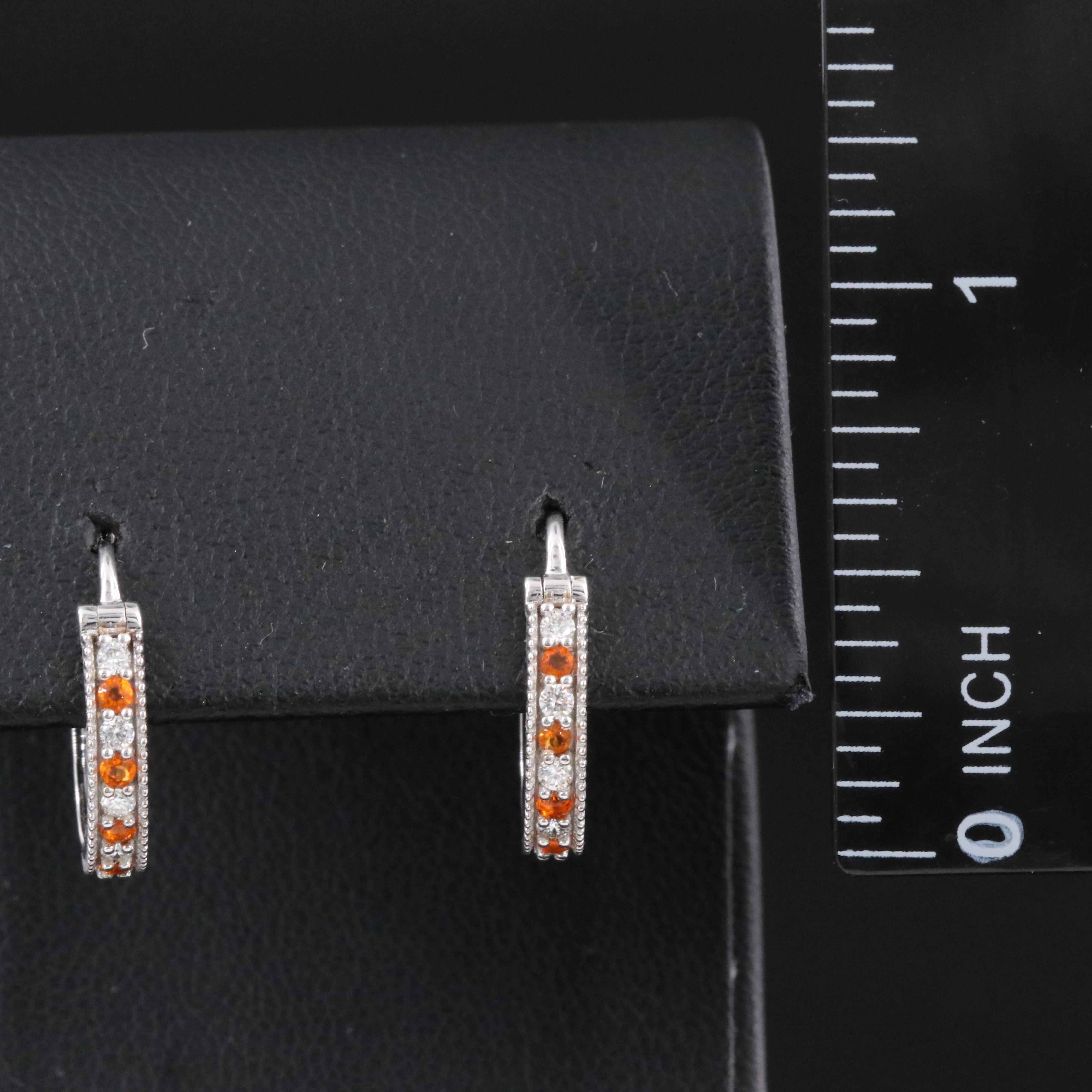 Chromia 18K Fire Opal and Diamond Hoop Earrings