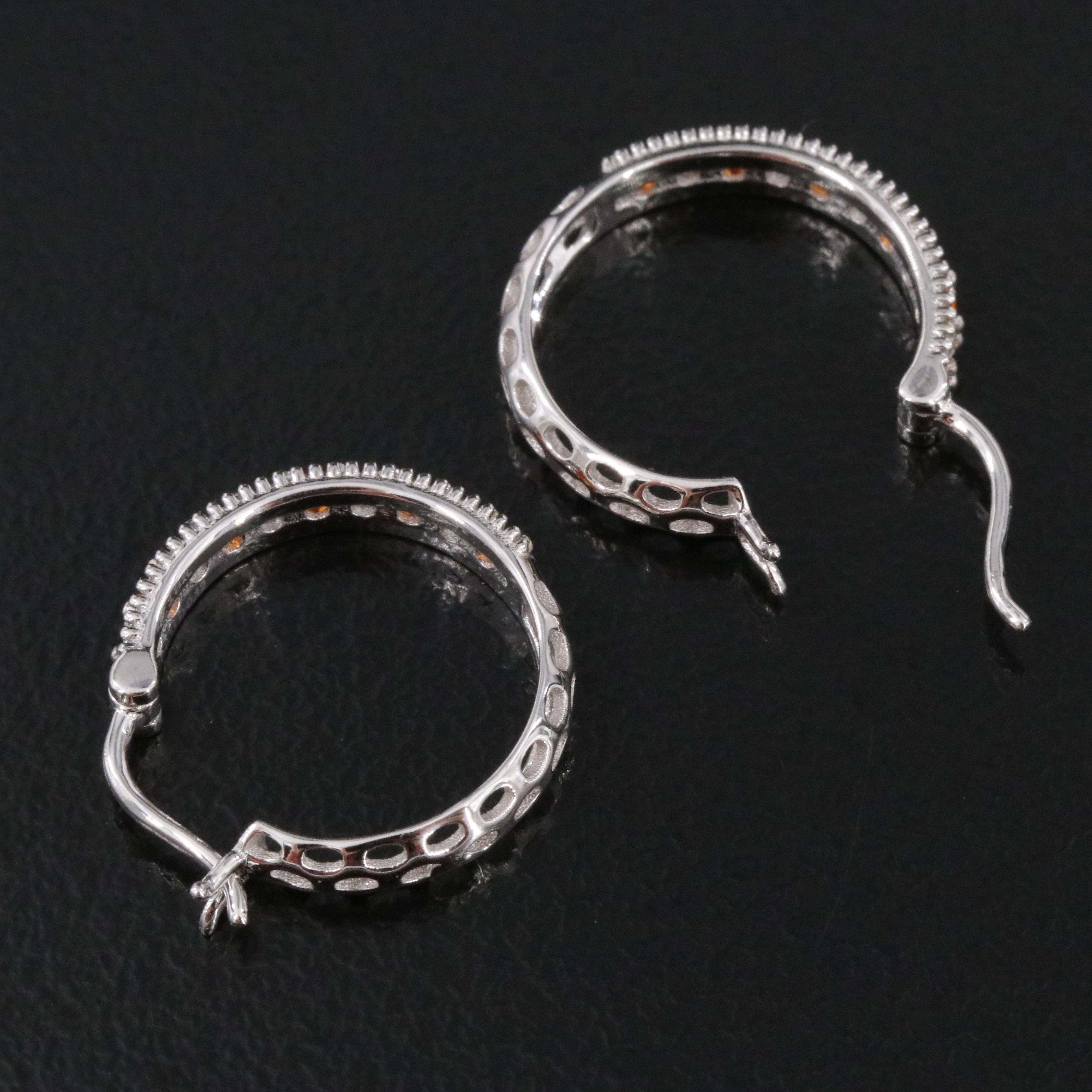 Chromia 18K Fire Opal and Diamond Hoop Earrings