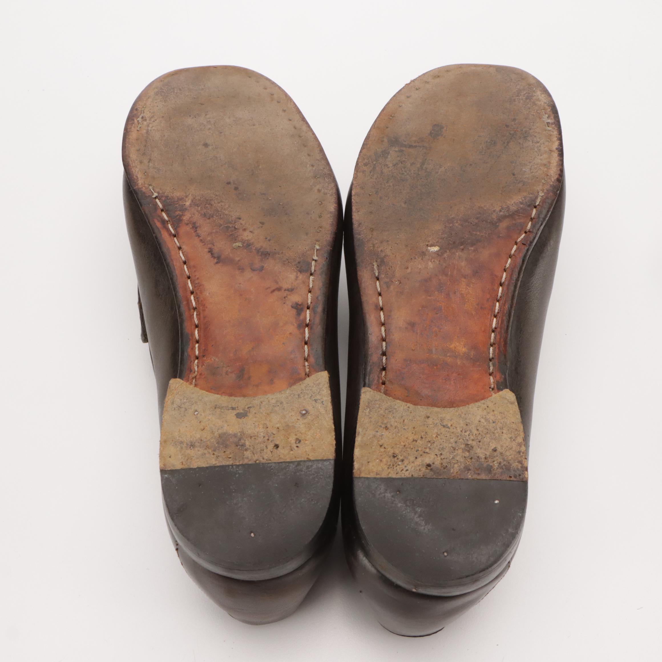 Gucci Vintage Brown Leather Horsebit Loafers