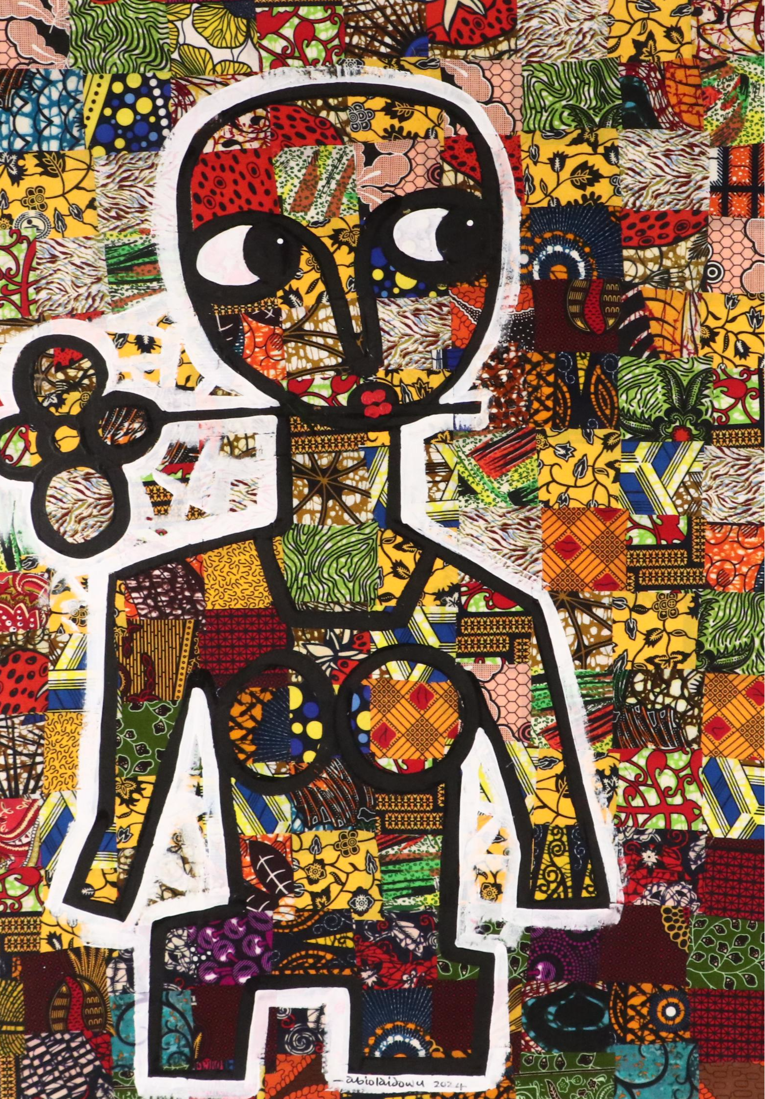 Abiola Idowu Modern Mixed Media Painting "Time is Life," 2024