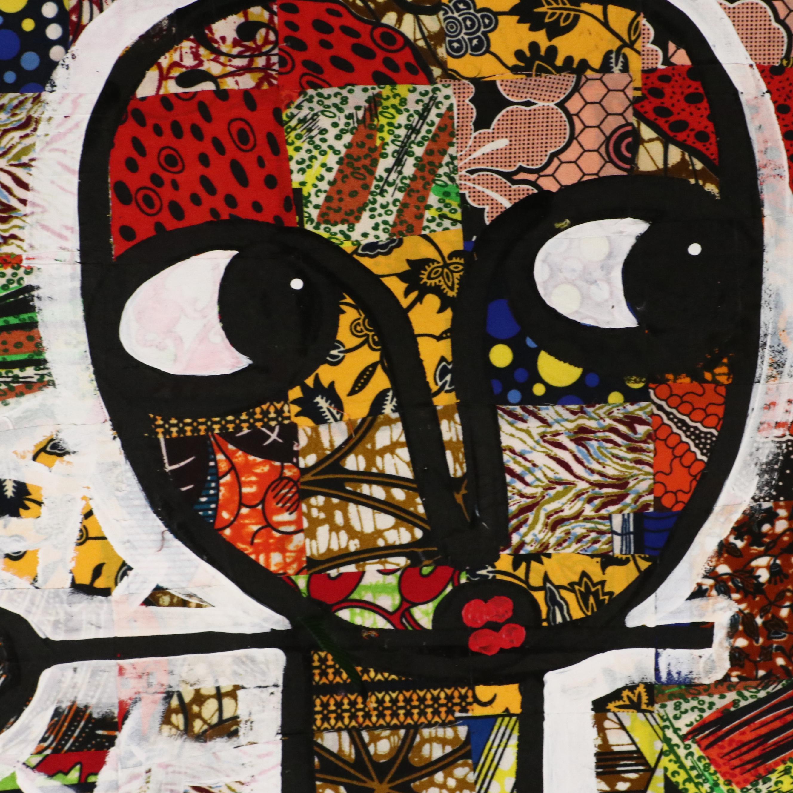 Abiola Idowu Modern Mixed Media Painting "Time is Life," 2024