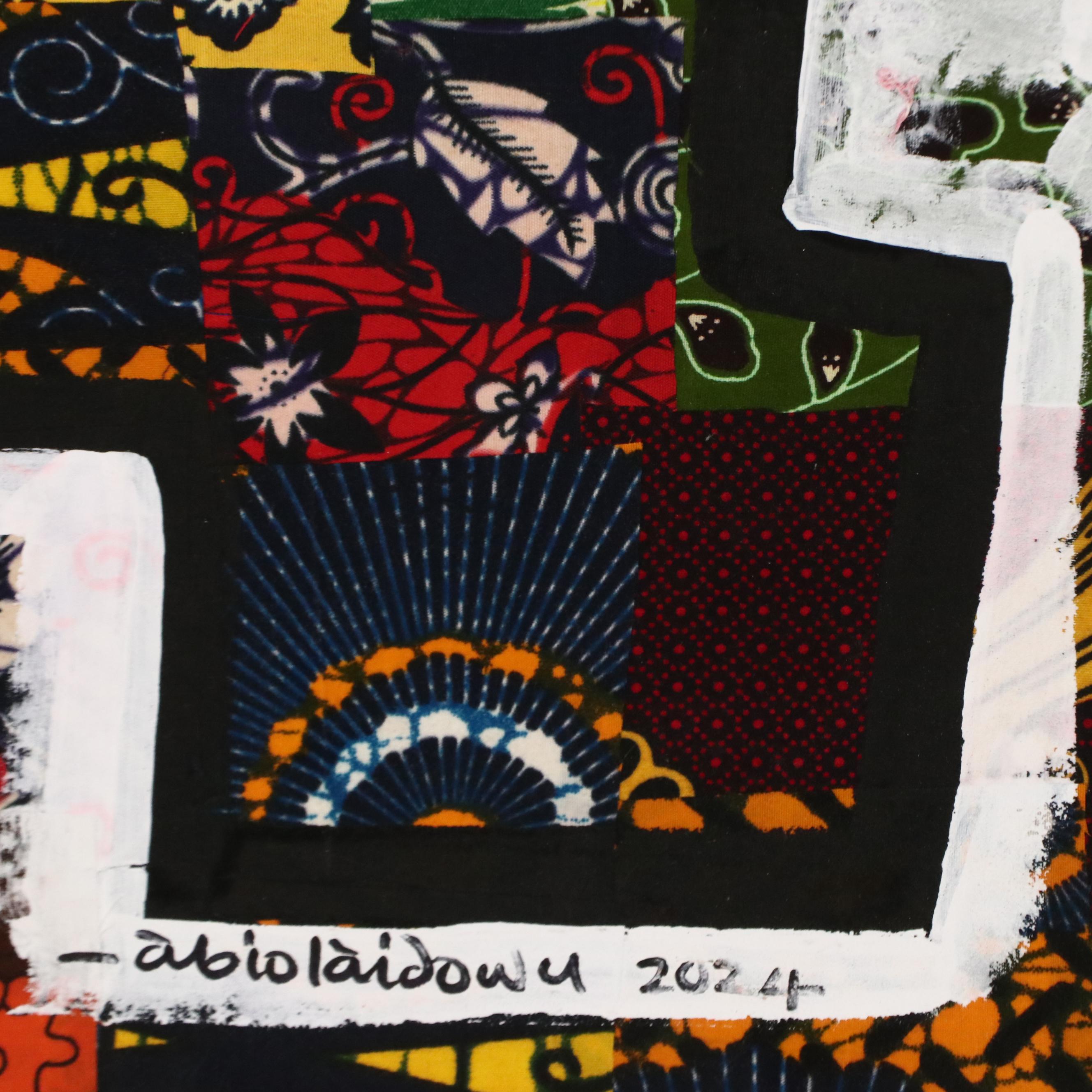 Abiola Idowu Modern Mixed Media Painting "Time is Life," 2024