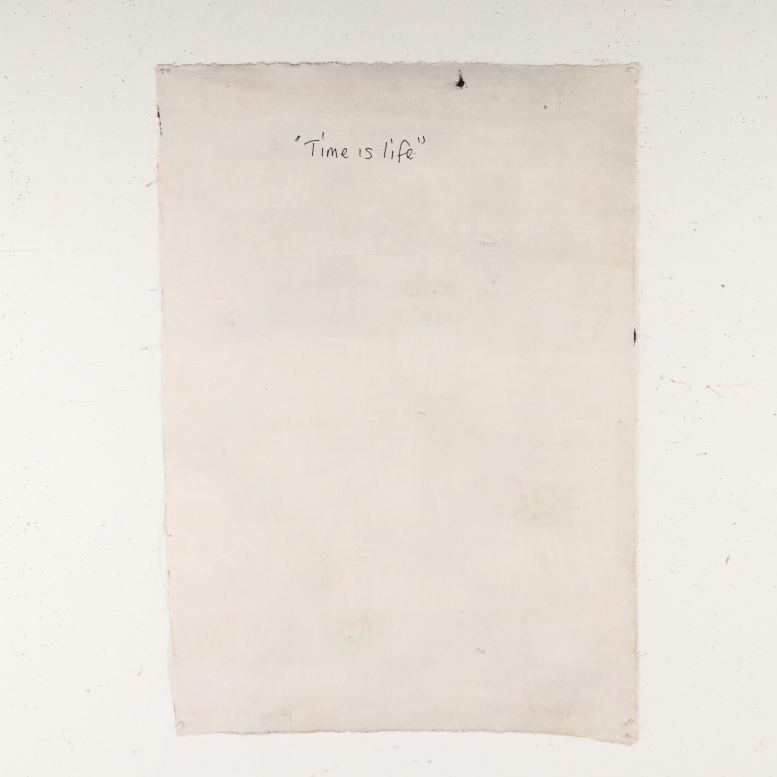 Abiola Idowu Modern Mixed Media Painting "Time is Life," 2024