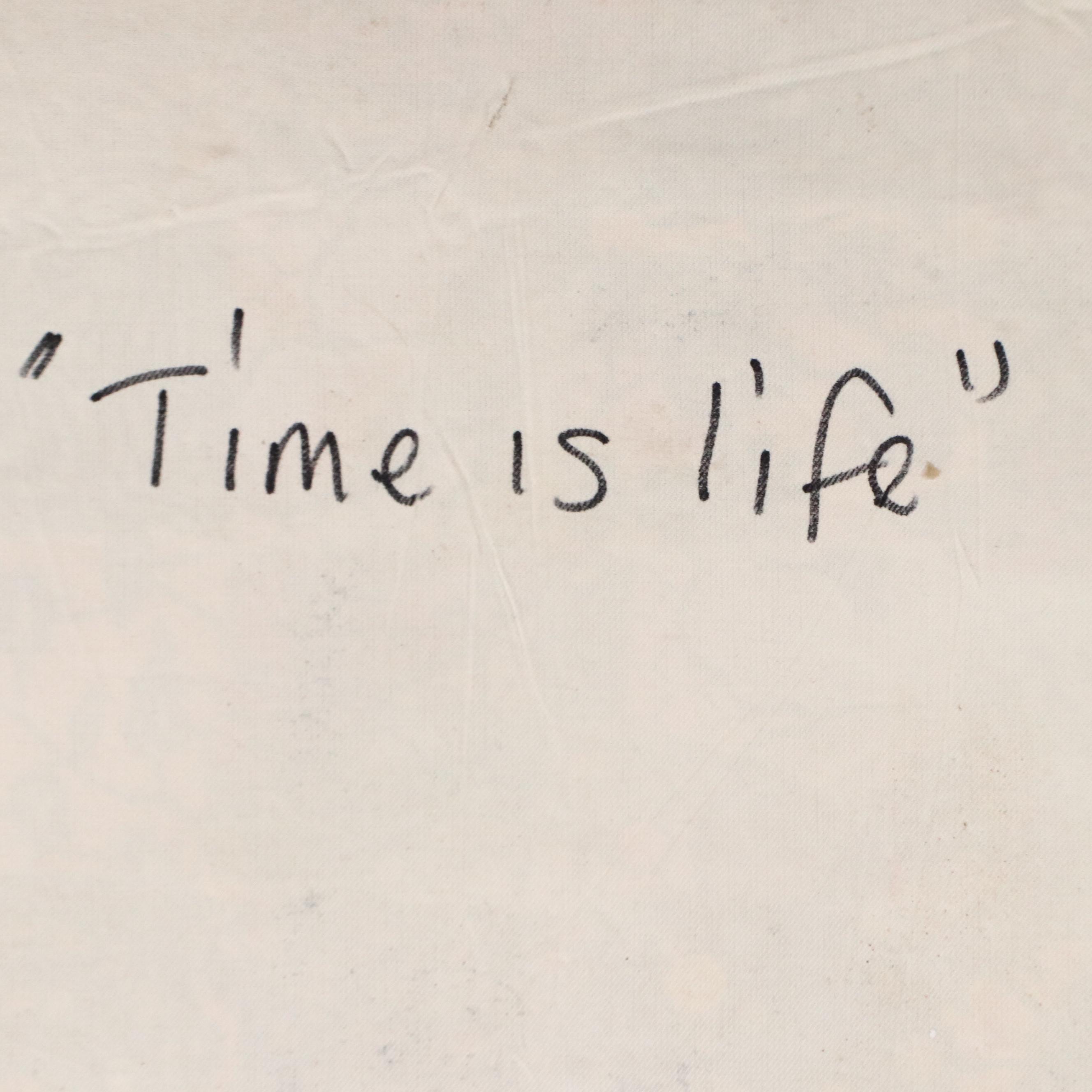 Abiola Idowu Modern Mixed Media Painting "Time is Life," 2024